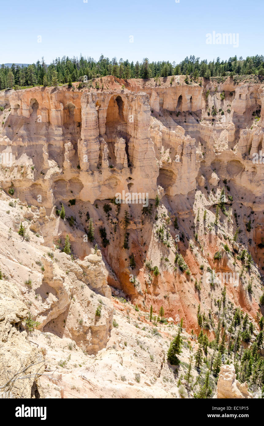 Parte del Anfiteatro de Bryce en Bryce Canyon, Utah, Estados Unidos Foto de stock