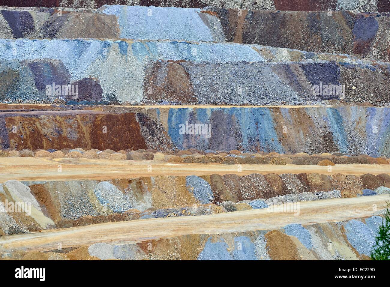 Extracción de mineral, la minería de superficie, Erzberg mountain en Eisenerz, Estiria, Austria Foto de stock
