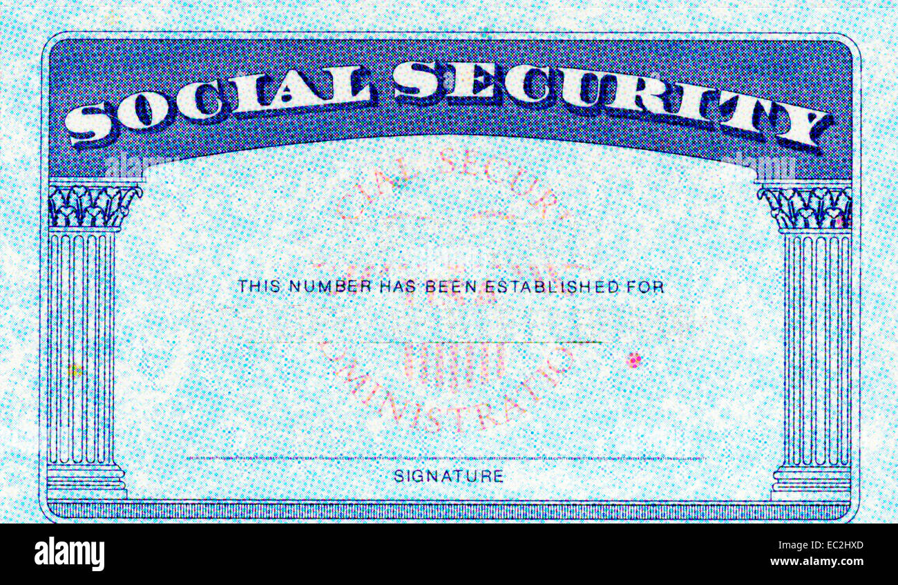Tarjeta de la Seguridad Social de los Estados Unidos Foto de stock