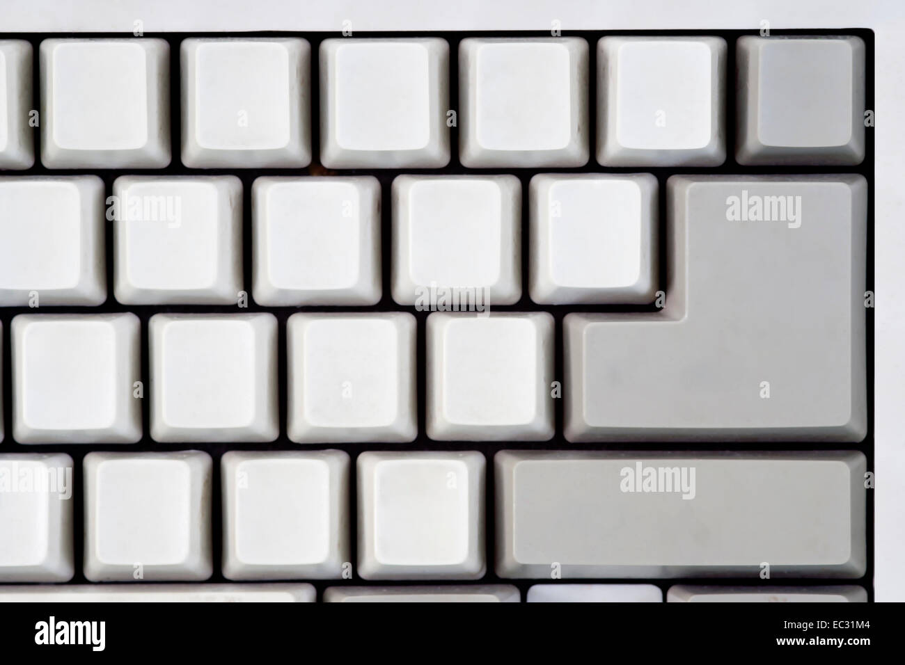 Detalle del teclado en blanco - conjunto de teclas - entrar Foto de stock