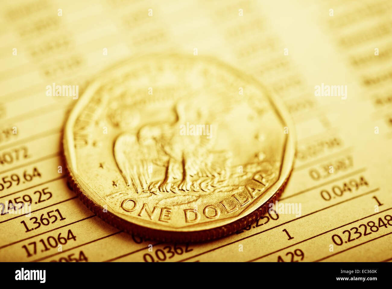 El informe financiero de moneda americana. Tipo de cambio del dólar