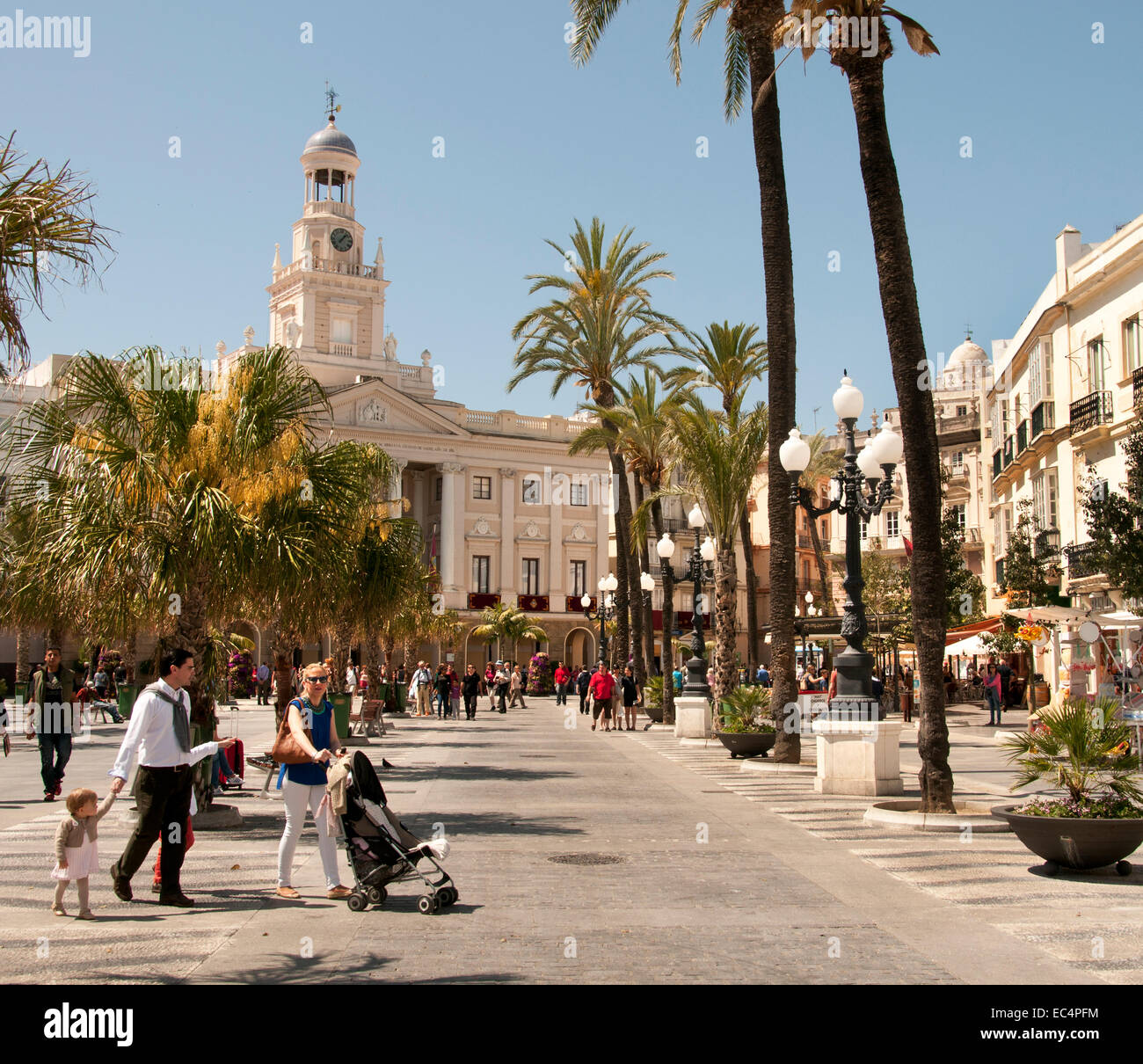 La Plaza de la Catedral de Cádiz (Plaza de la Catedral) Andalucía España Foto de stock