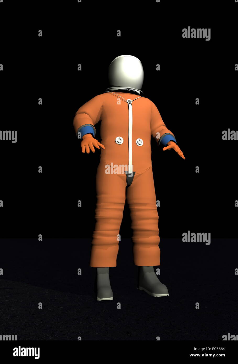 Escapar de la tripulación avanzada naranja traje espacial de pie en fondo  negro - Elementos de esta imagen proporcionada por la NASA Fotografía de  stock - Alamy