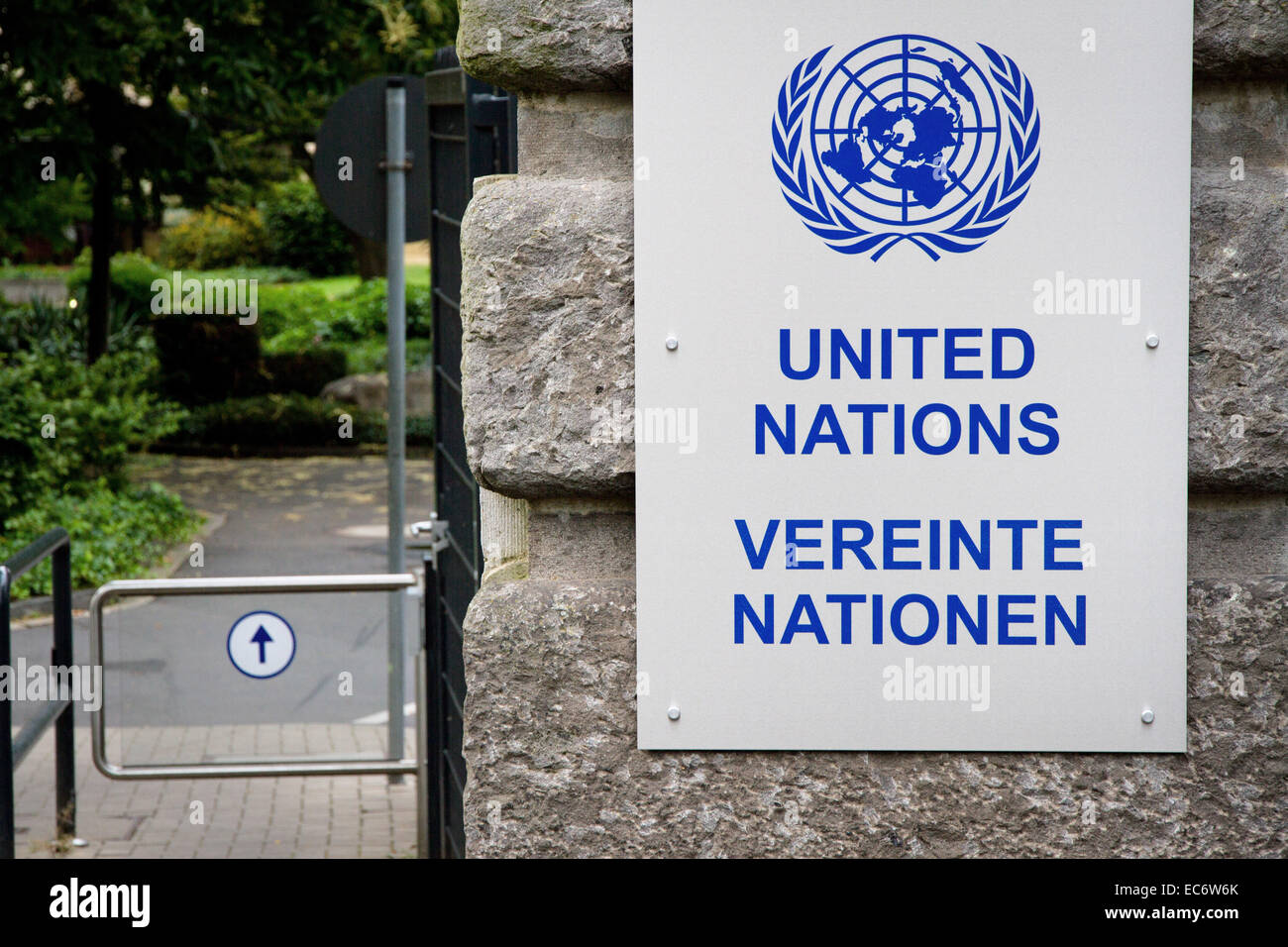 La entrada de Naciones Unidas en Bonn Foto de stock