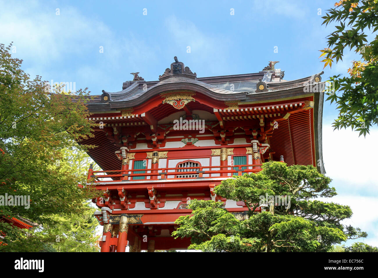 Pagoda, Jardín de Té Japonés, Golden Gate Park, San Francisco, California Foto de stock