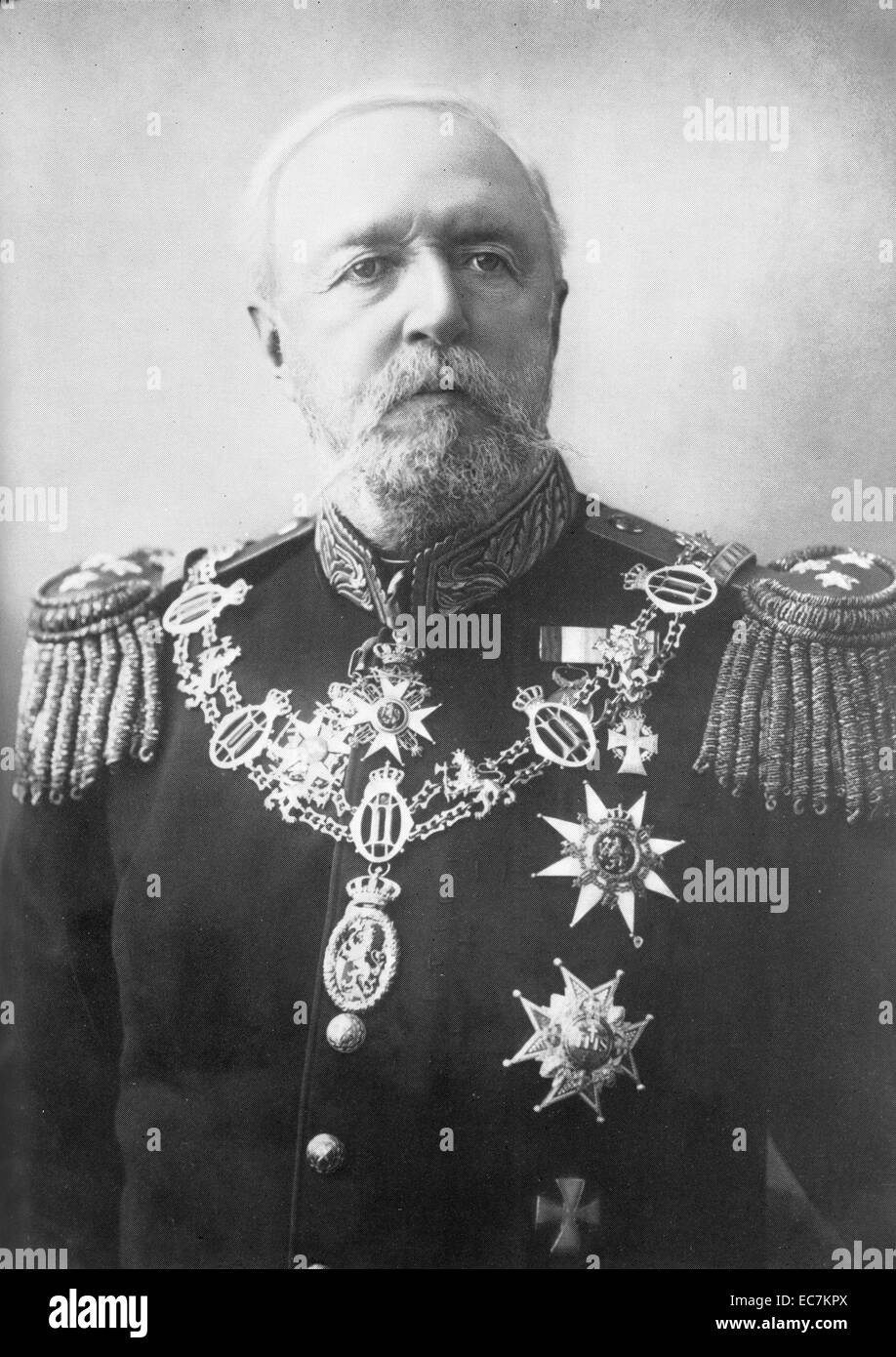 Oscar II (21 de enero de 1829 - 8 de diciembre de 1907), el Rey de Suecia desde 1872 hasta su muerte y el Rey de Noruega desde 1872 hasta 1905 Foto de stock