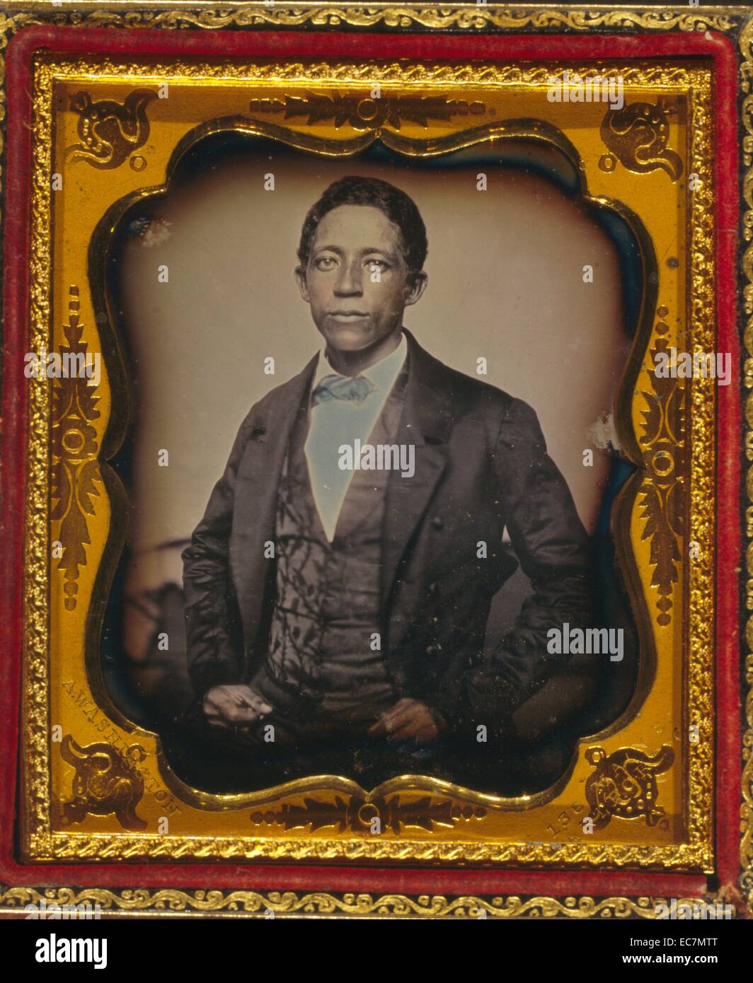 Urias A. McGill, comerciante de Monrovia, retrato de media longitud, mirando hacia la parte delantera Foto de stock