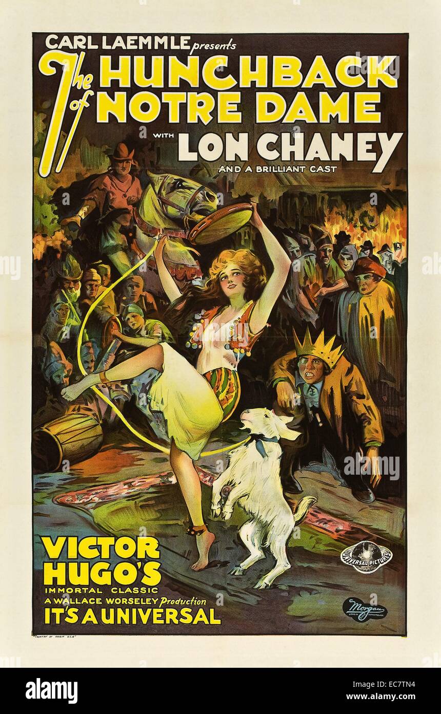 El jorobado de Notre Dame es una película americana de 1923 dirigida por Wallace Worsley, protagonizada por Lon Chaney, y producida por Carl Laemmle y Irving Thalberg. La película fue Universal's 'Super joya" de 1923 y fue su mayor éxito de cine mudo, que recaudó más de 3 millones de dólares. Foto de stock