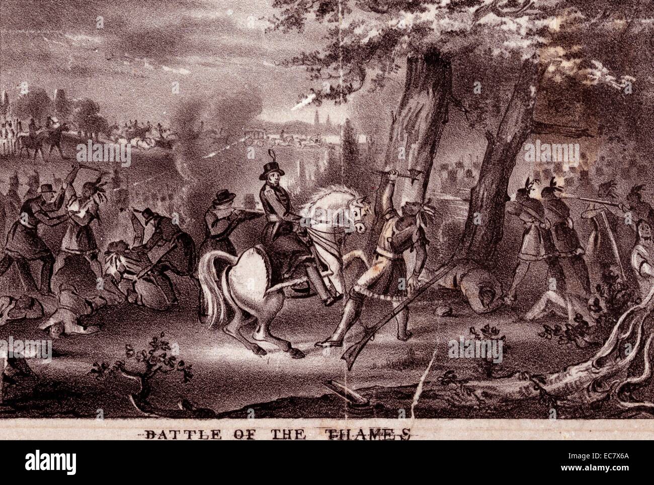 La batalla del Támesis, también llamada Batalla de ciudad morava , (Oct. 5, 1813), en la guerra de 1812, decisivo en la victoria sobre el estadounidense y británico de las fuerzas indias en Ontario, Canadá, que permiten a los Estados Unidos para consolidar su control sobre el noroeste Foto de stock
