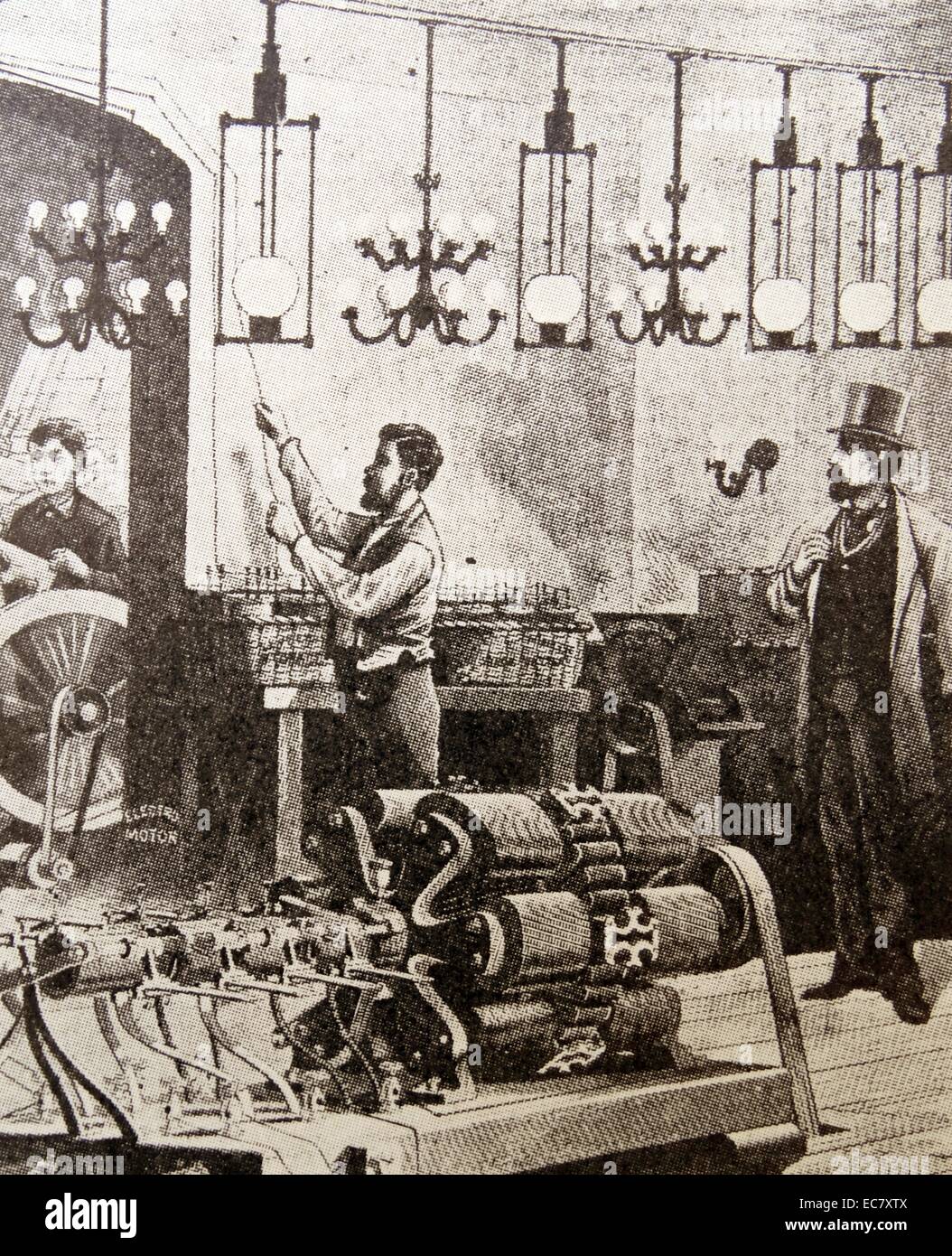 Una planta de iluminación eléctrica en la década de 1880. Edison ya la