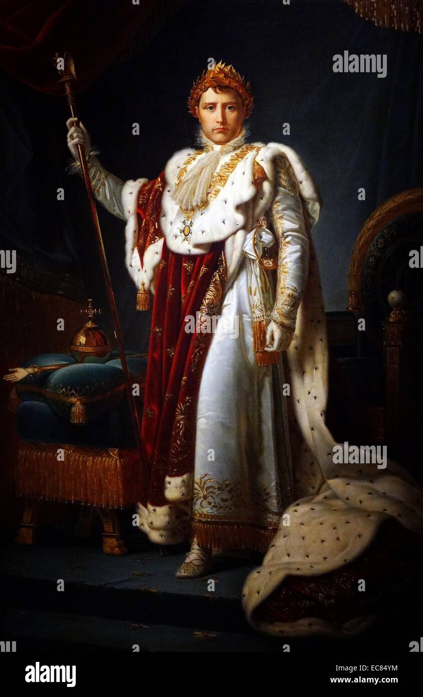 Retrato del Emperador Napoleón Bonaparte I (1769-1821) francés líder político y militar. Pintado por François Gérard (1770-1837), pintor francés. Fecha 1815 Foto de stock