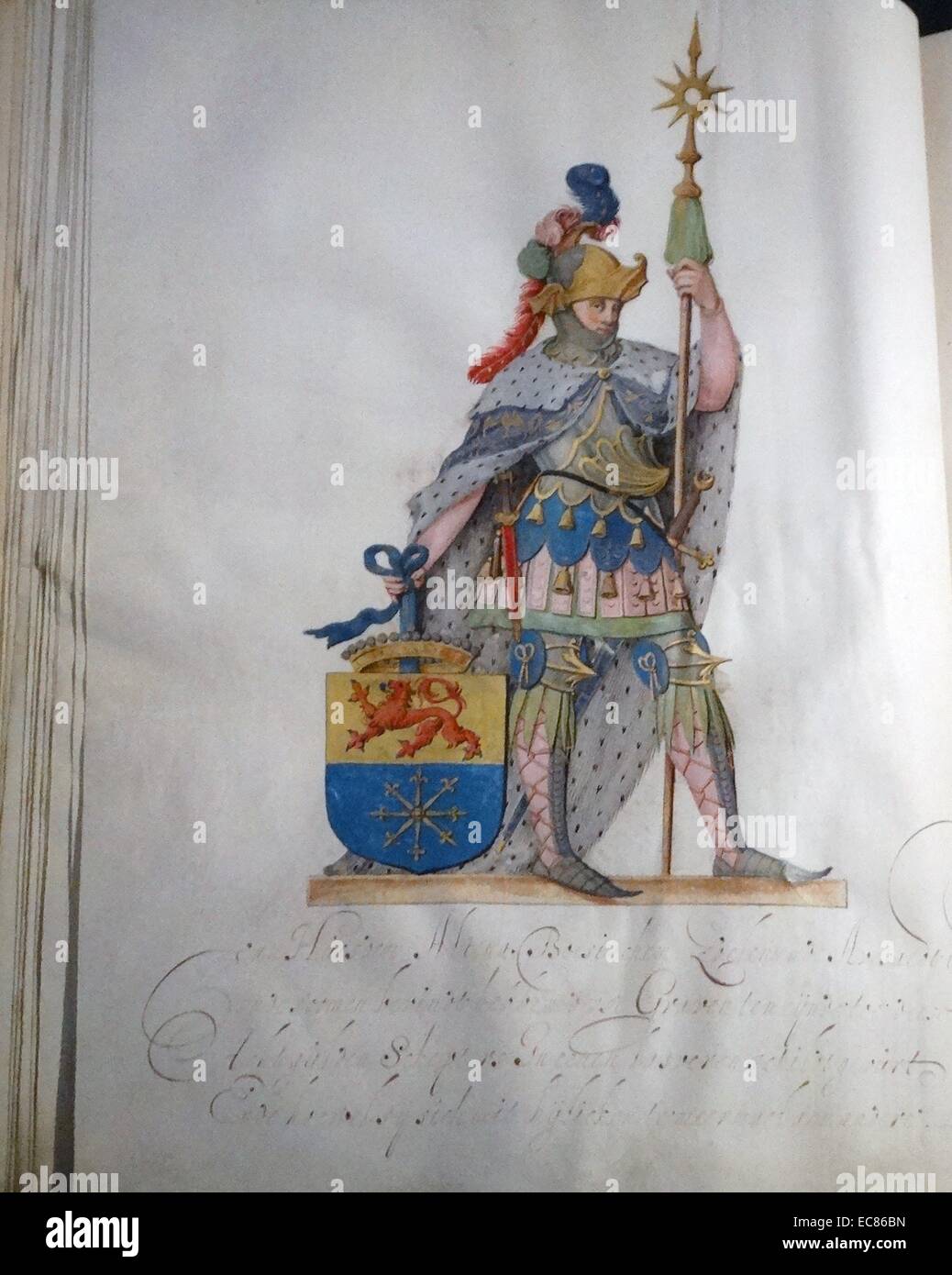 Genealogía de los señores y Condes de Culemborg atribuido a Nicolaes de Kemp. Fecha del siglo XVI. Foto de stock