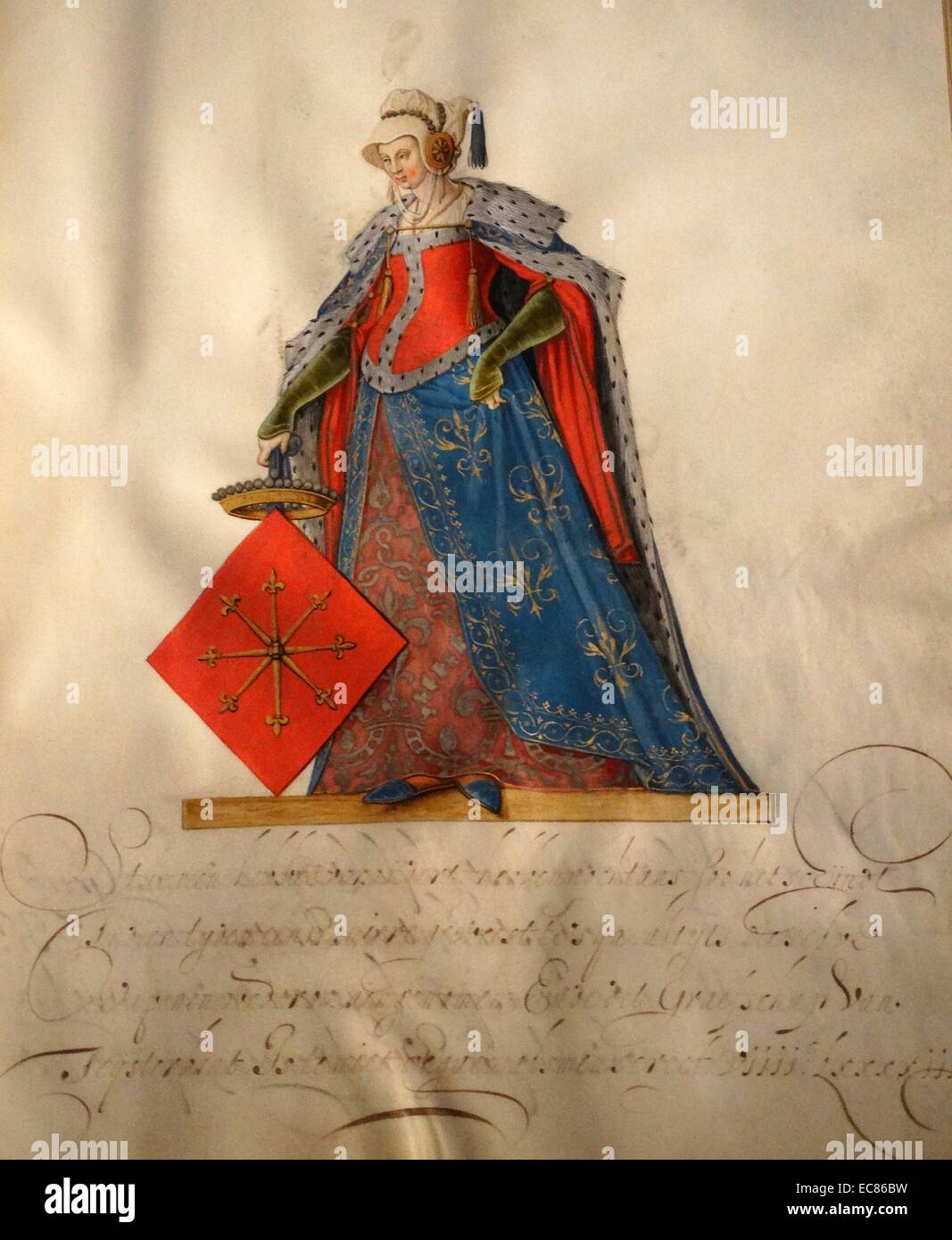 Genealogía de los señores y Condes de Culemborg atribuido a Nicolaes de Kemp. Fecha del siglo XVI. Foto de stock