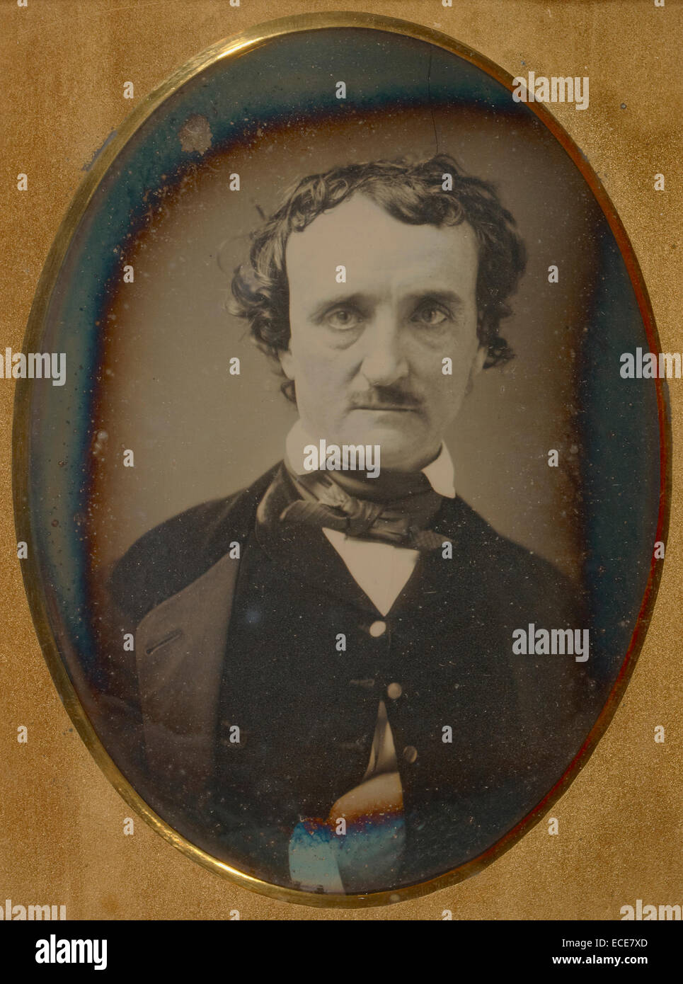 Retrato de Edgar Allan Poe; Desconocido maker Americana; a finales de mayo - principios de junio de 1849; Daguerrotipo; 1/2 placa, Imagen: 12,2 x 8,9 cm (4 13/16 x 3 1/2"). Foto de stock