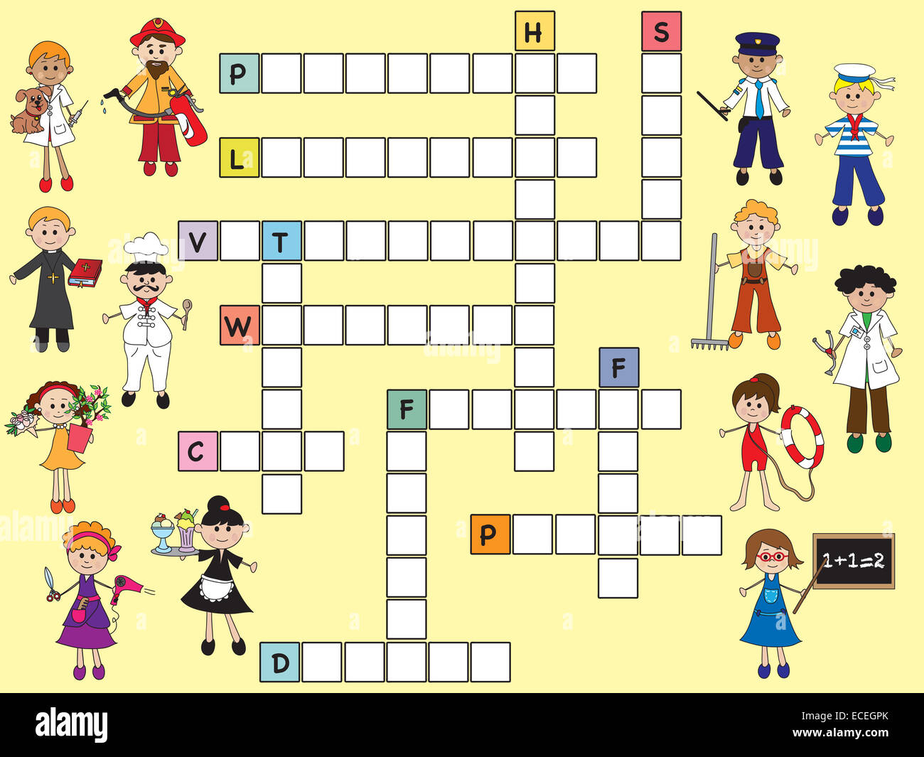 Ilustración de fácil crucigramas para niños Fotografía de stock Alamy