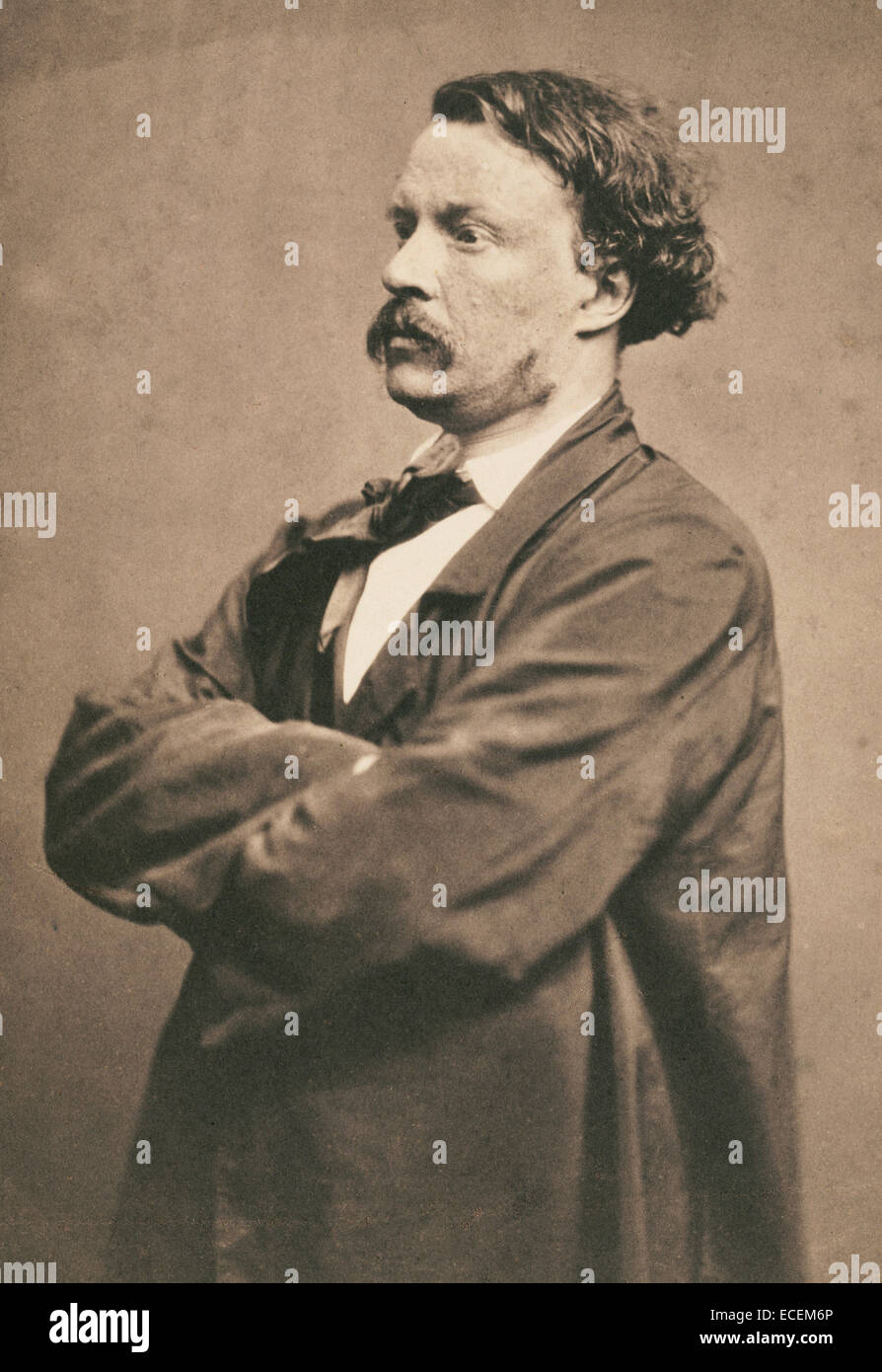Autorretrato en Smock Félix Nadar; Nadar [Gaspard Félix Tournachon], Francia, 1820 - 1910; 1855 - 1857; impresión de papel salado Foto de stock