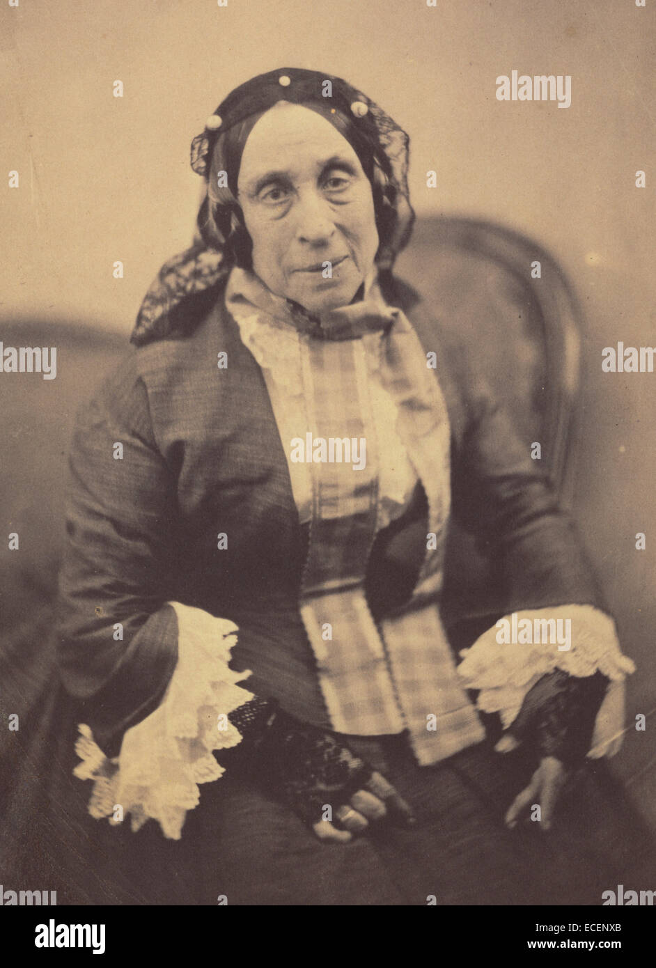 Retrato de Marceline Desbordes-Valmore; Nadar [Gaspard Félix Tournachon], Francia, 1820 - 1910; 1854; impresión de papel salado Foto de stock