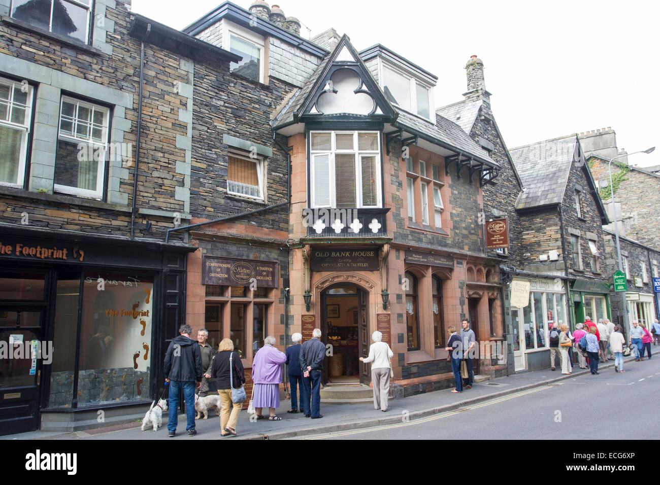 Antiguo Banco Casa Huttons de Ambleside, Windermere, Cumbria, Lake District National Park Foto de stock