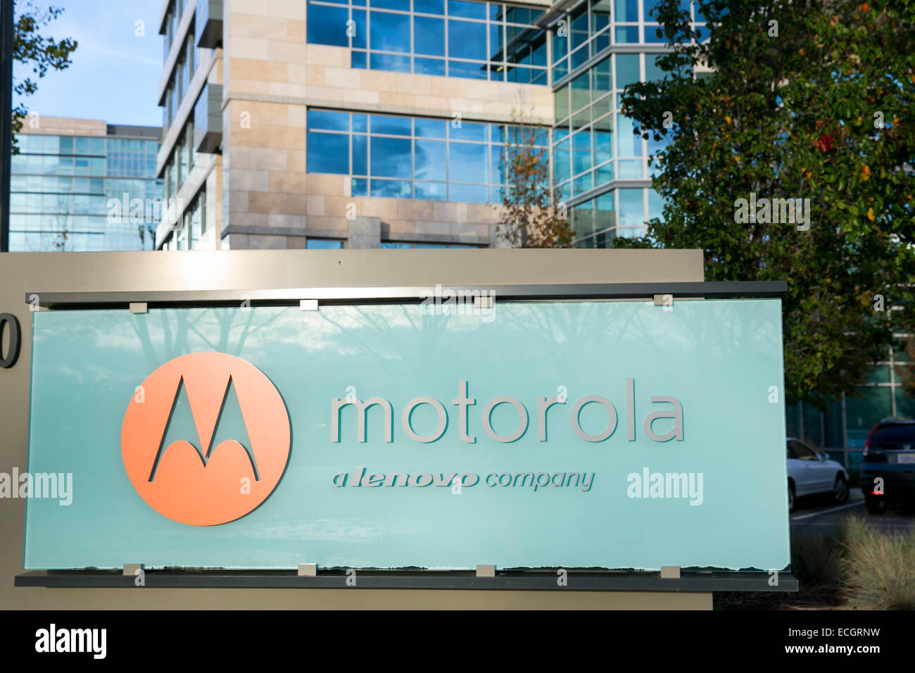 Un edificio de oficinas ocupadas por Motorola Mobility. Foto de stock