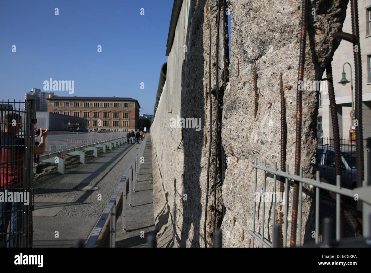 Muro de Berlín siguen la topografía del terror Foto de stock