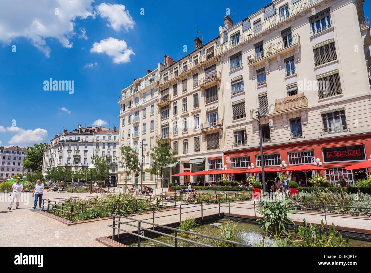 Francia, Ródano, Lyon, Brasserie Le Splendid, Jules Ferry plaza Foto de stock