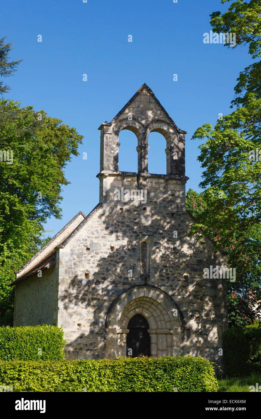 Francia, Indre, Fontgombault, la capilla de la abadía Foto de stock