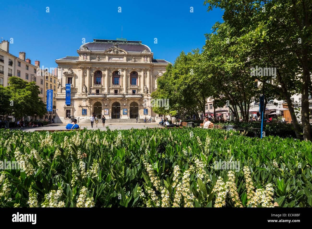 Francia, Ródano, Lyon, sitio histórico catalogado como Patrimonio Mundial por la UNESCO, la Presqu'ile, el Theater des Celestins Foto de stock