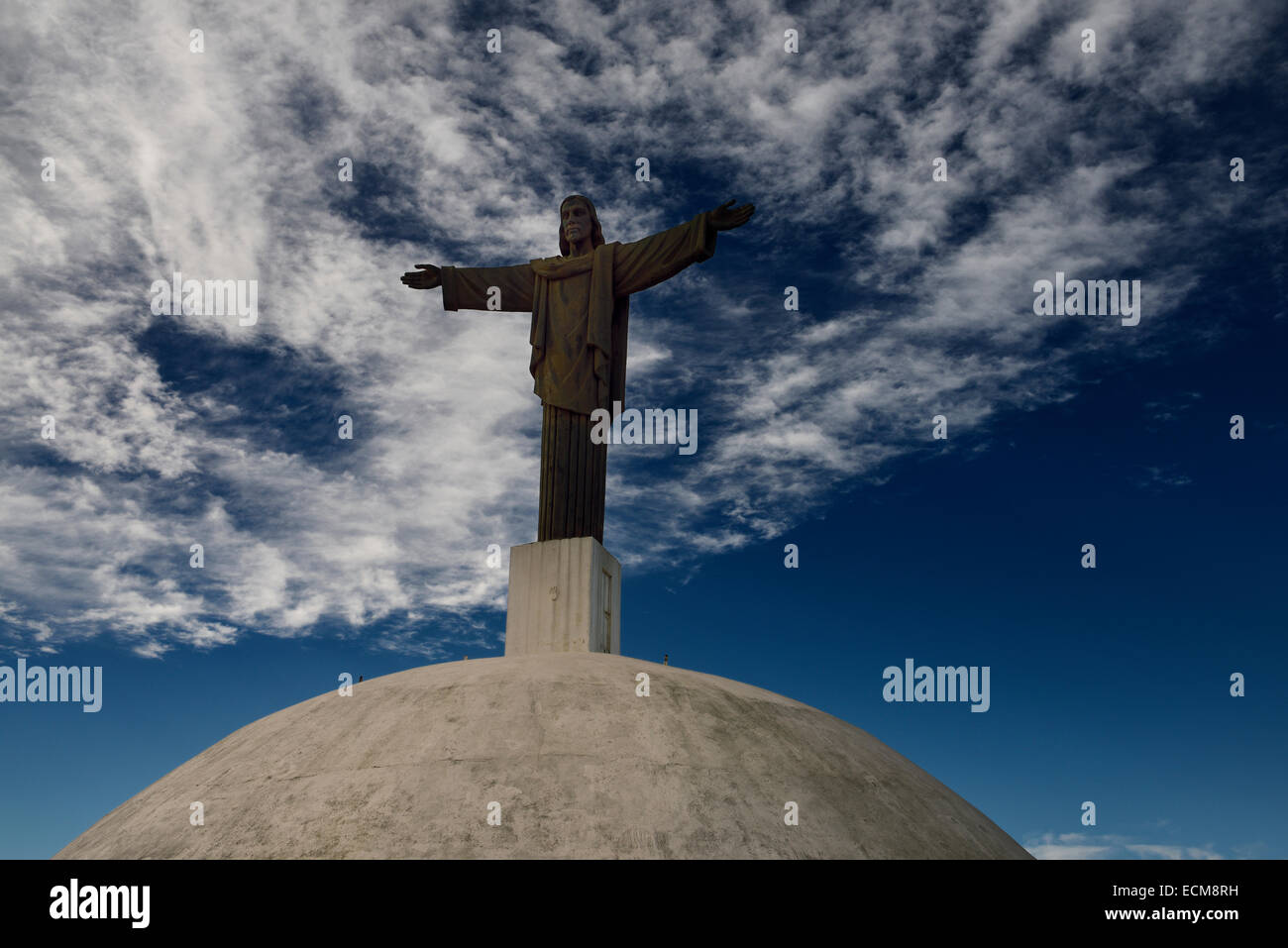 Réplica de la estatua de Cristo Redentor de Río de Janeiro, en la cima del Monte Isabel de Torres Parque Nacional Puerto Plata, República Dominicana Foto de stock