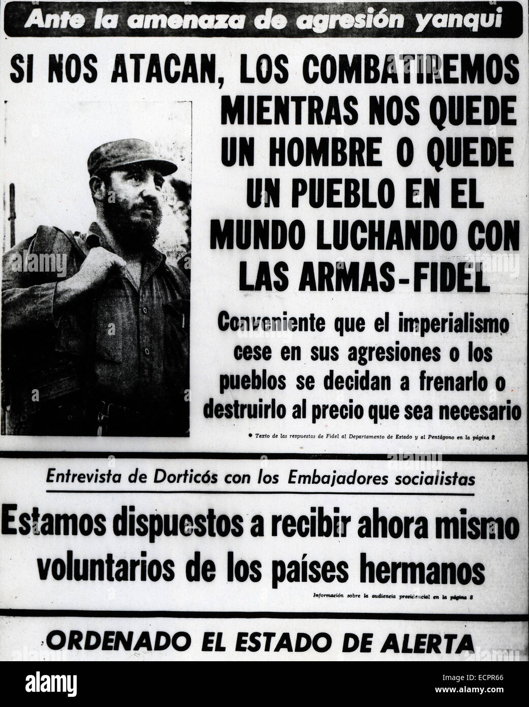 Esta pancarta a favor de Fidel Castro NO se exhibió en el estadio