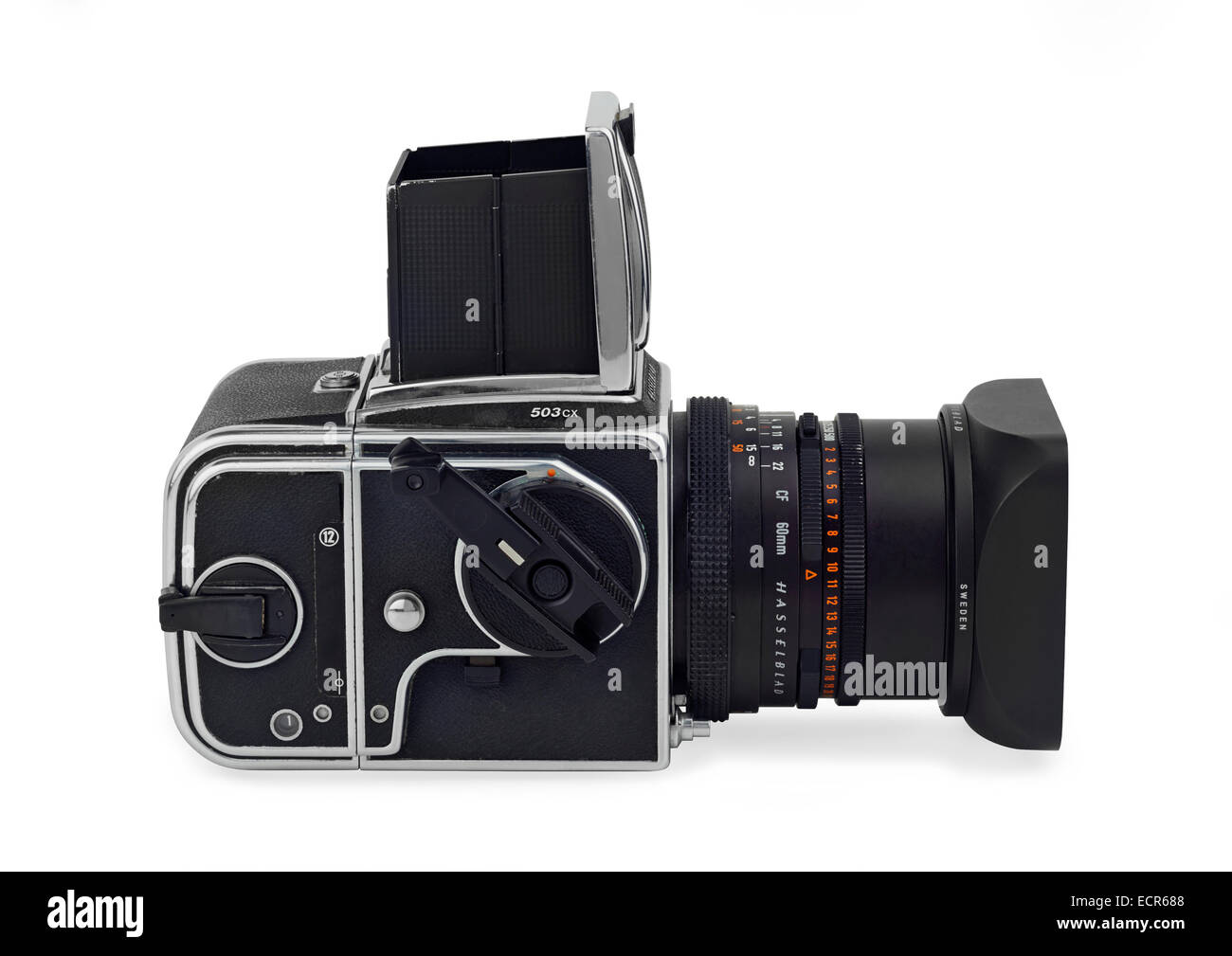 Hasselblad, sistema V, Single Lens Reflex con lente gran angular Foto de stock
