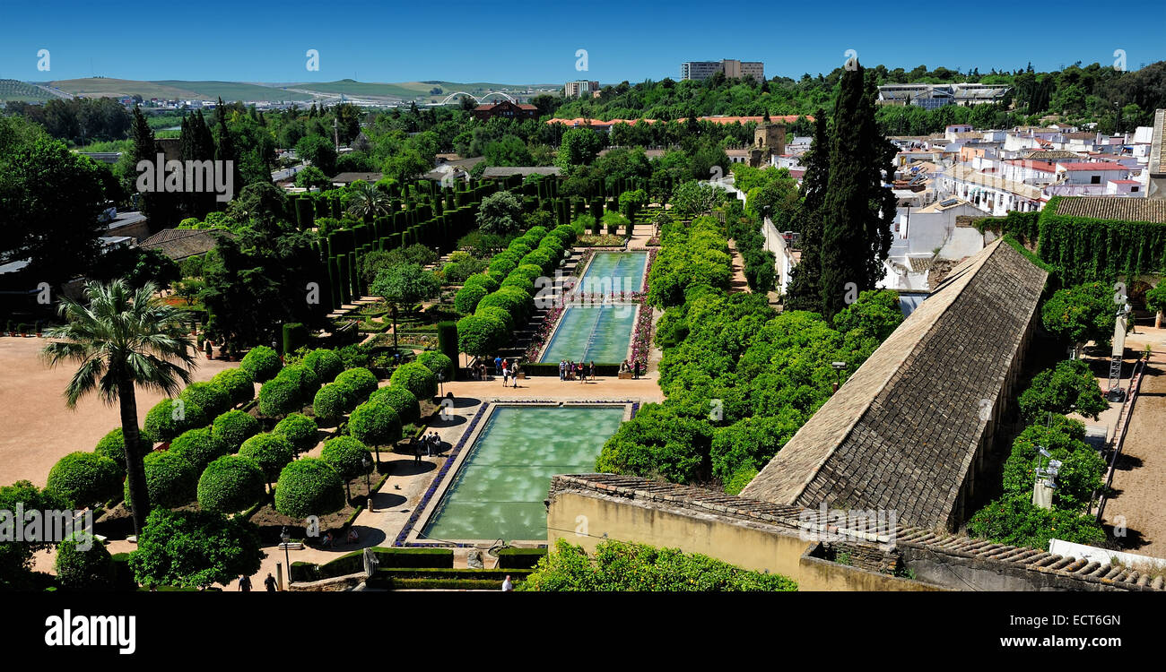 Jardines del Alcázar de los Reyes Cristianos (Jardines del Alcázar de los Reyes Cristianos), Córdoba, España Foto de stock