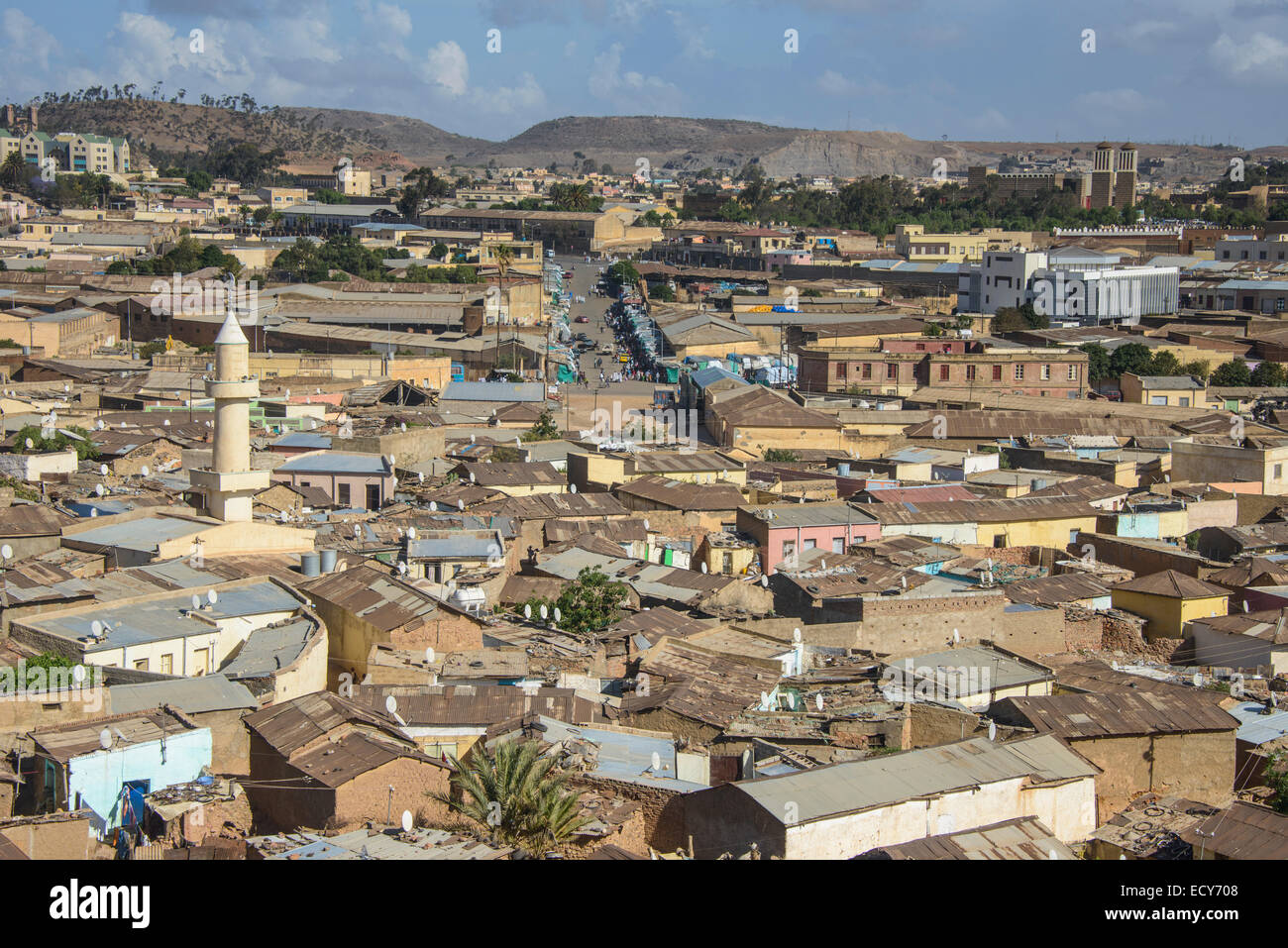 Con vistas a la ciudad, Asmara, Eritrea Foto de stock