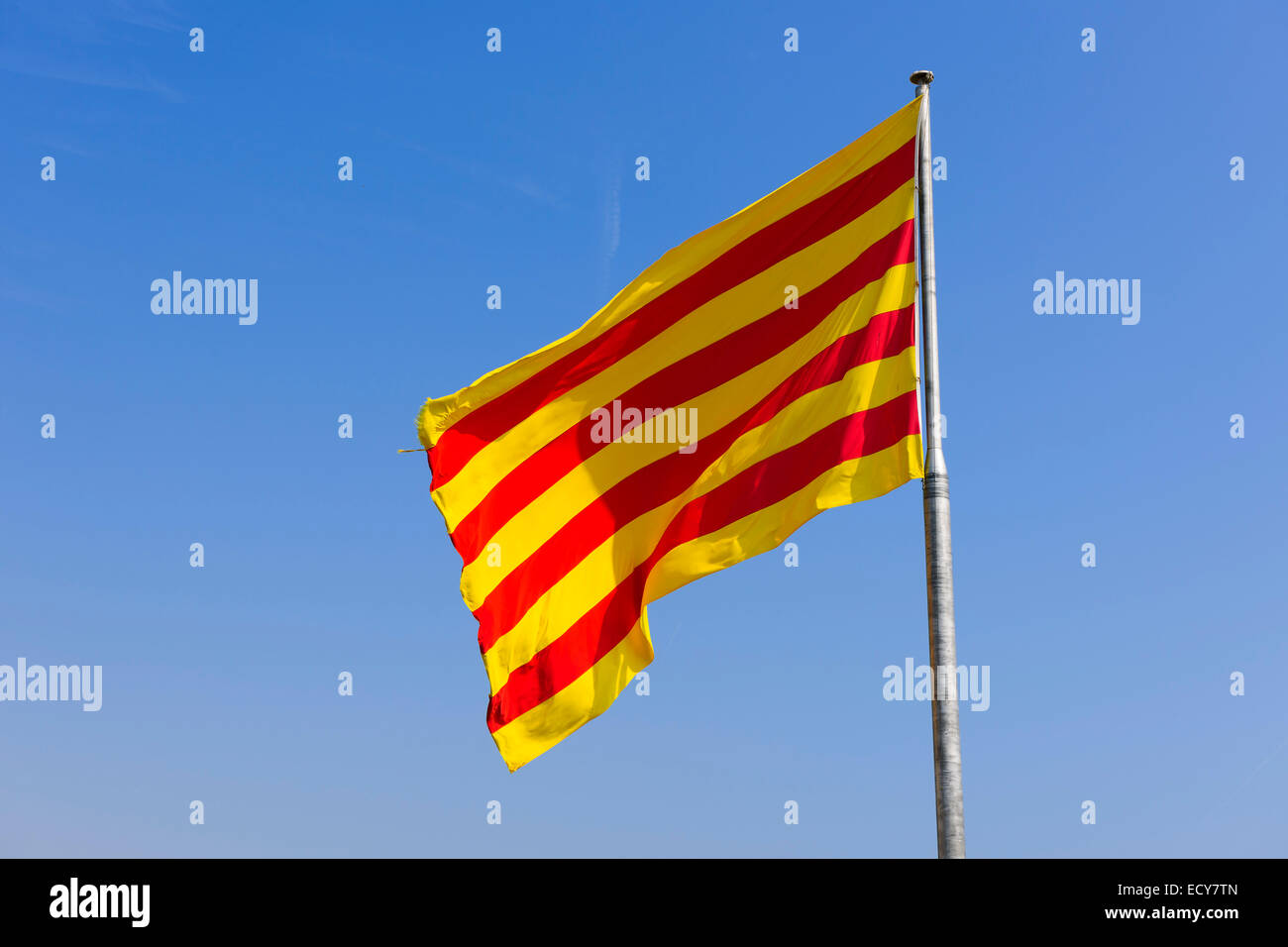 Bandera de Cataluña, Barcelona, España Catalonia Fotografía de stock