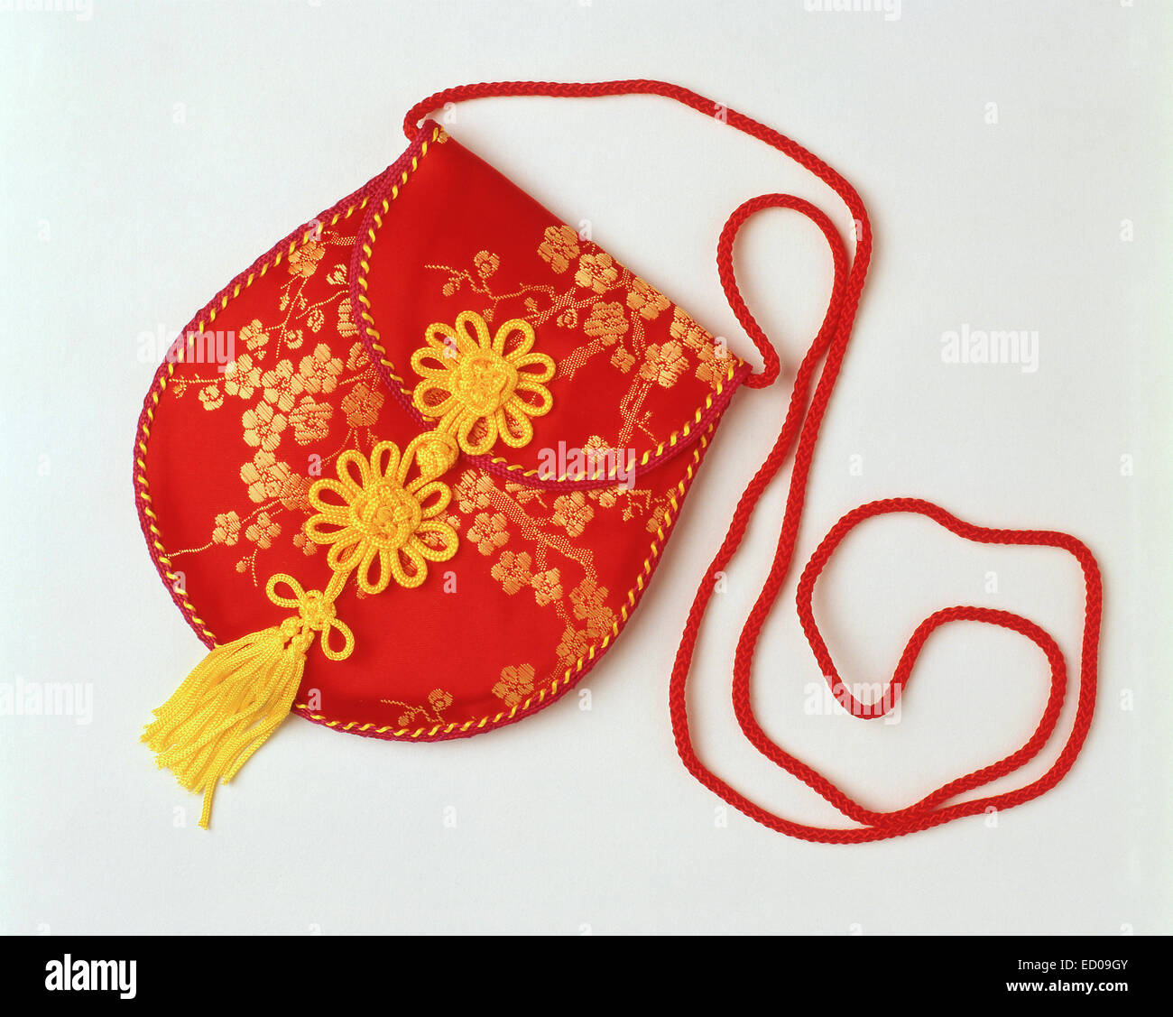 Monedero de seda china, Shanghai, República Popular de China Foto de stock