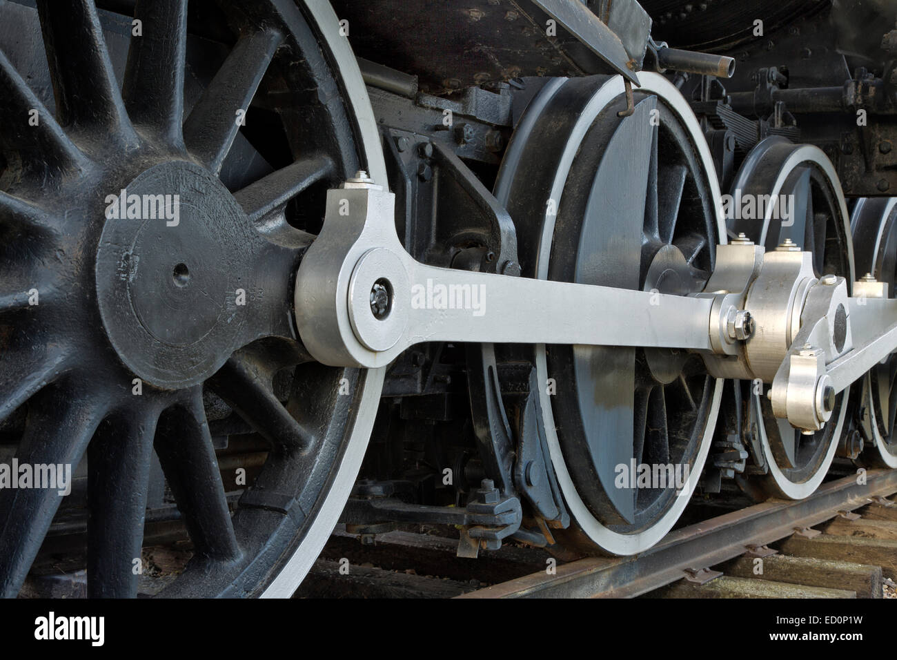 Las ruedas de tracción, 440 SooLine locomotora a vapor. Foto de stock