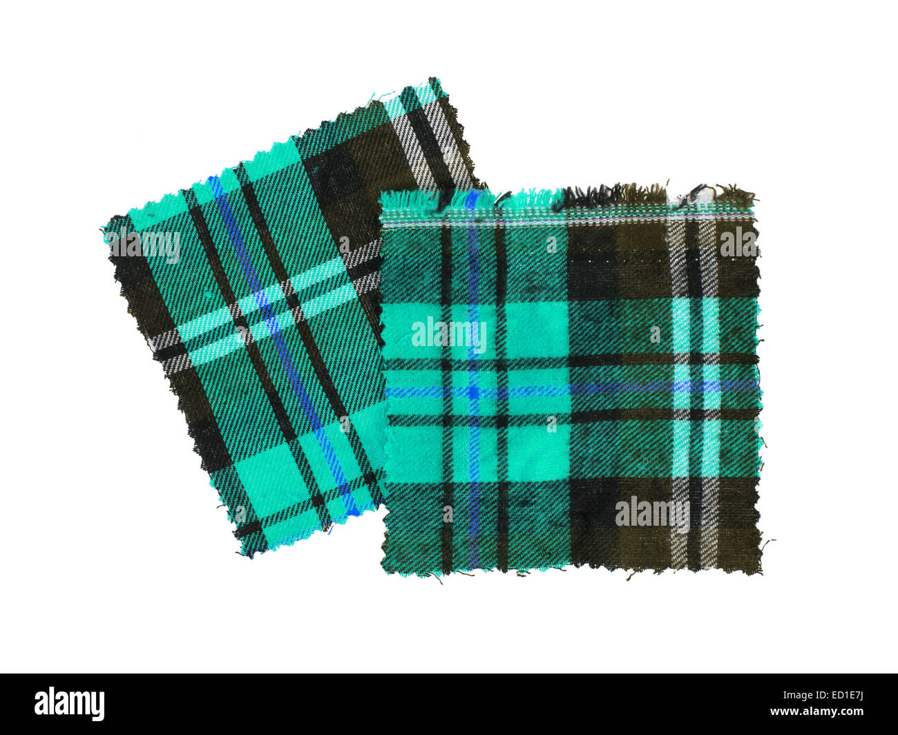 Pequeño trozo de tela escocesa brillante marcada, verde Foto de stock