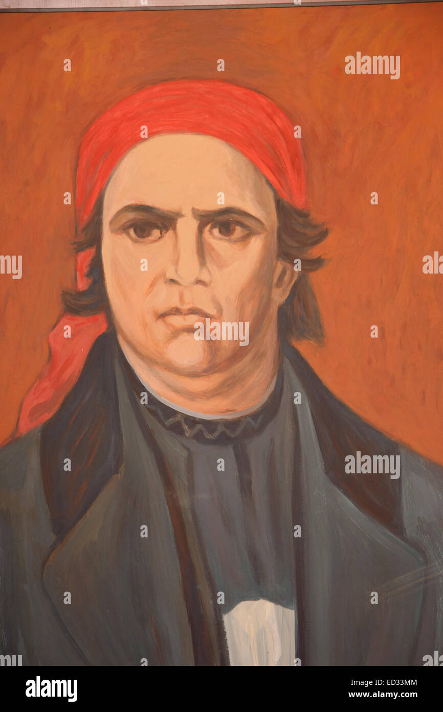 Un retrato del revolucionario mexicano popular José María Morelos