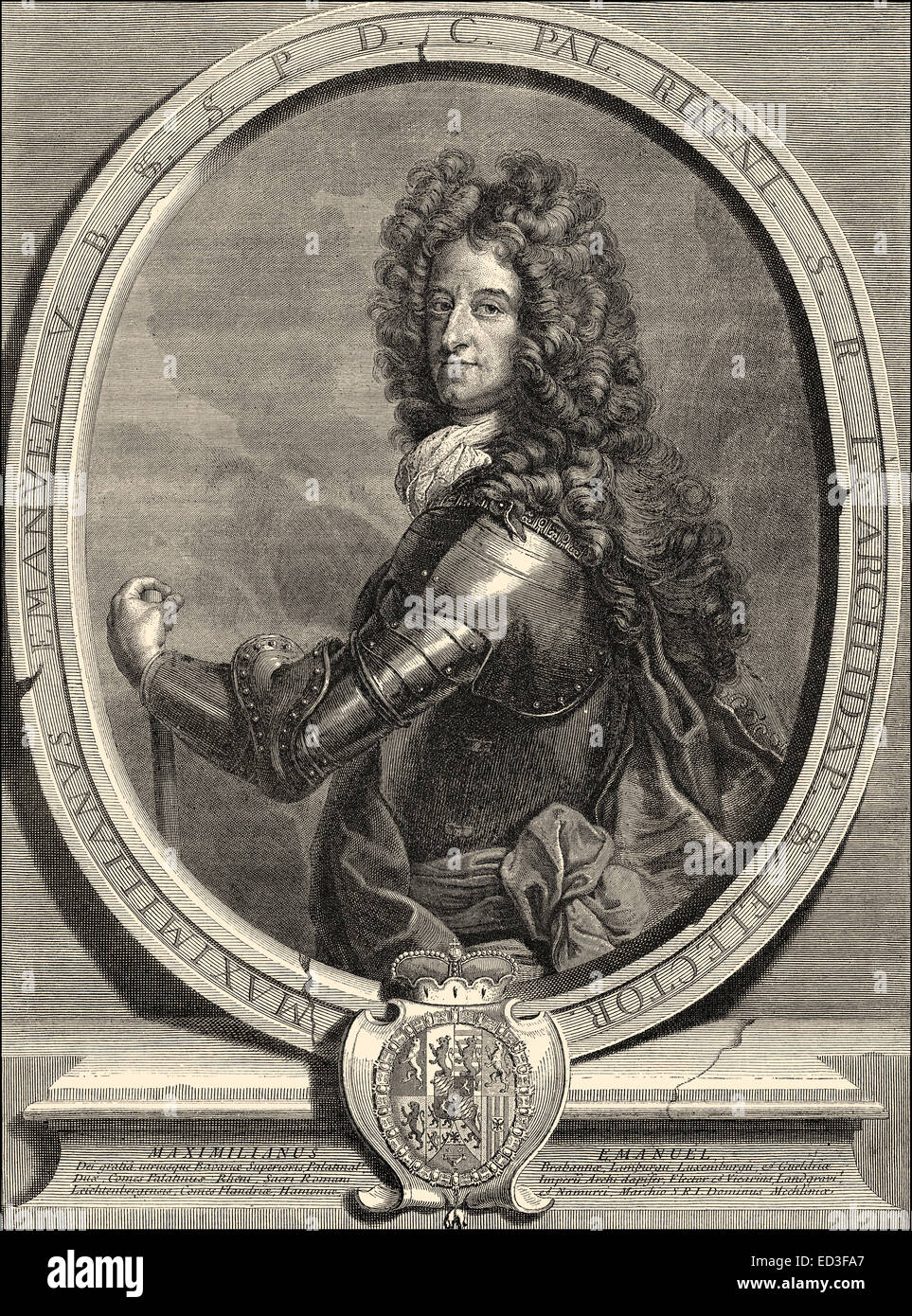 Maximiliano II, 1662 - 1726, también conocido como Max Emanuel o Maximiliano Emanuel, Wittelsbach regente de Baviera y una de las t Kurfuerst Foto de stock
