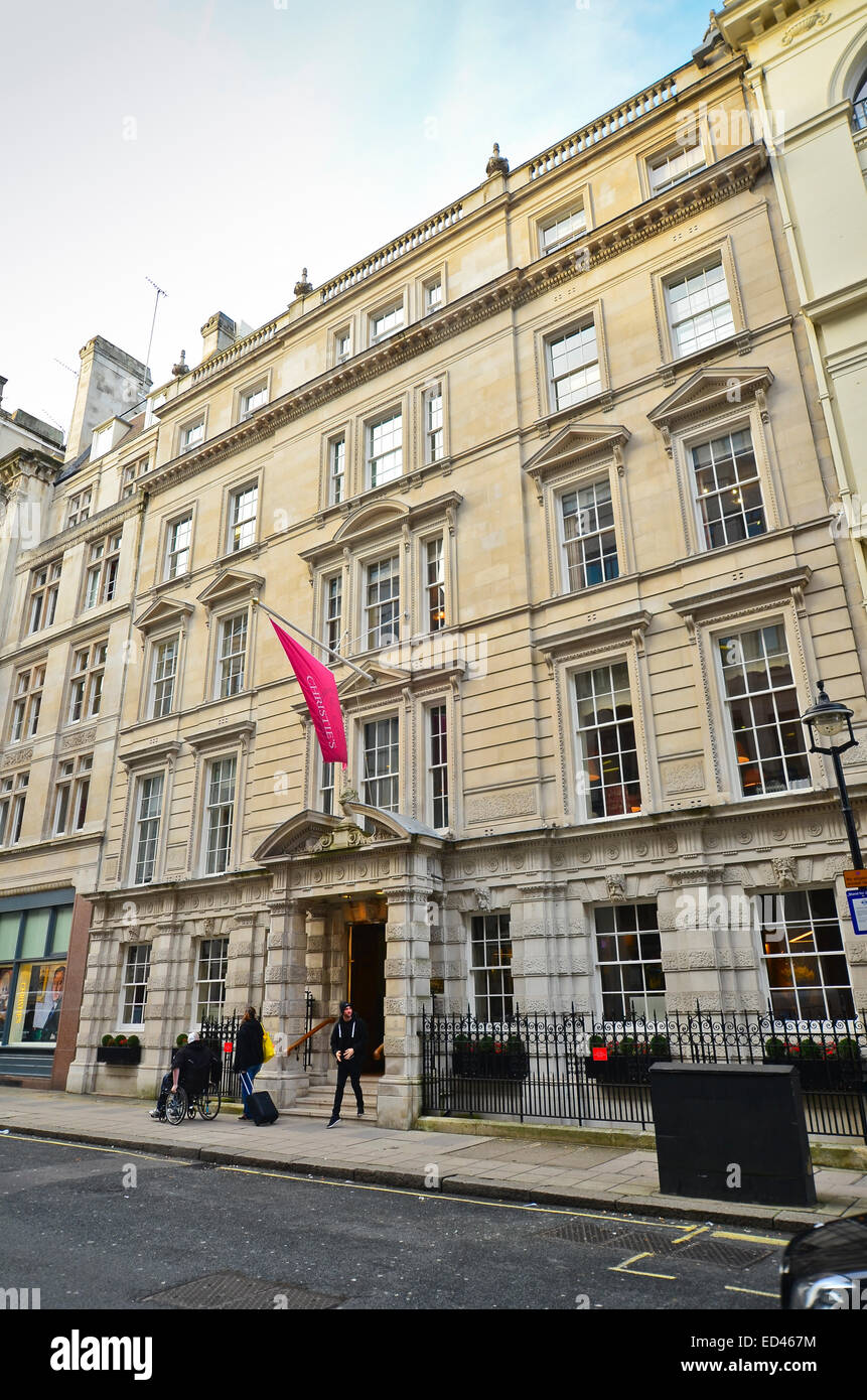 La casa de subastas Christie's sede mundial en King Street, London SW1. Los mundos más antiguo arte subastador. Foto de stock