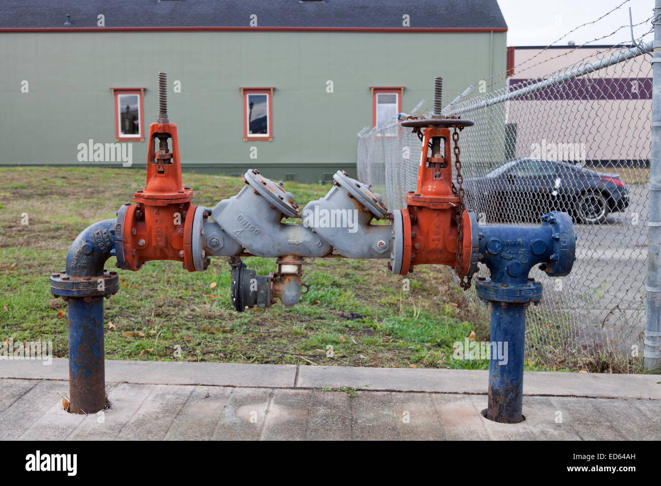 Los tubos de agua en Eureka California EE.UU. Foto de stock