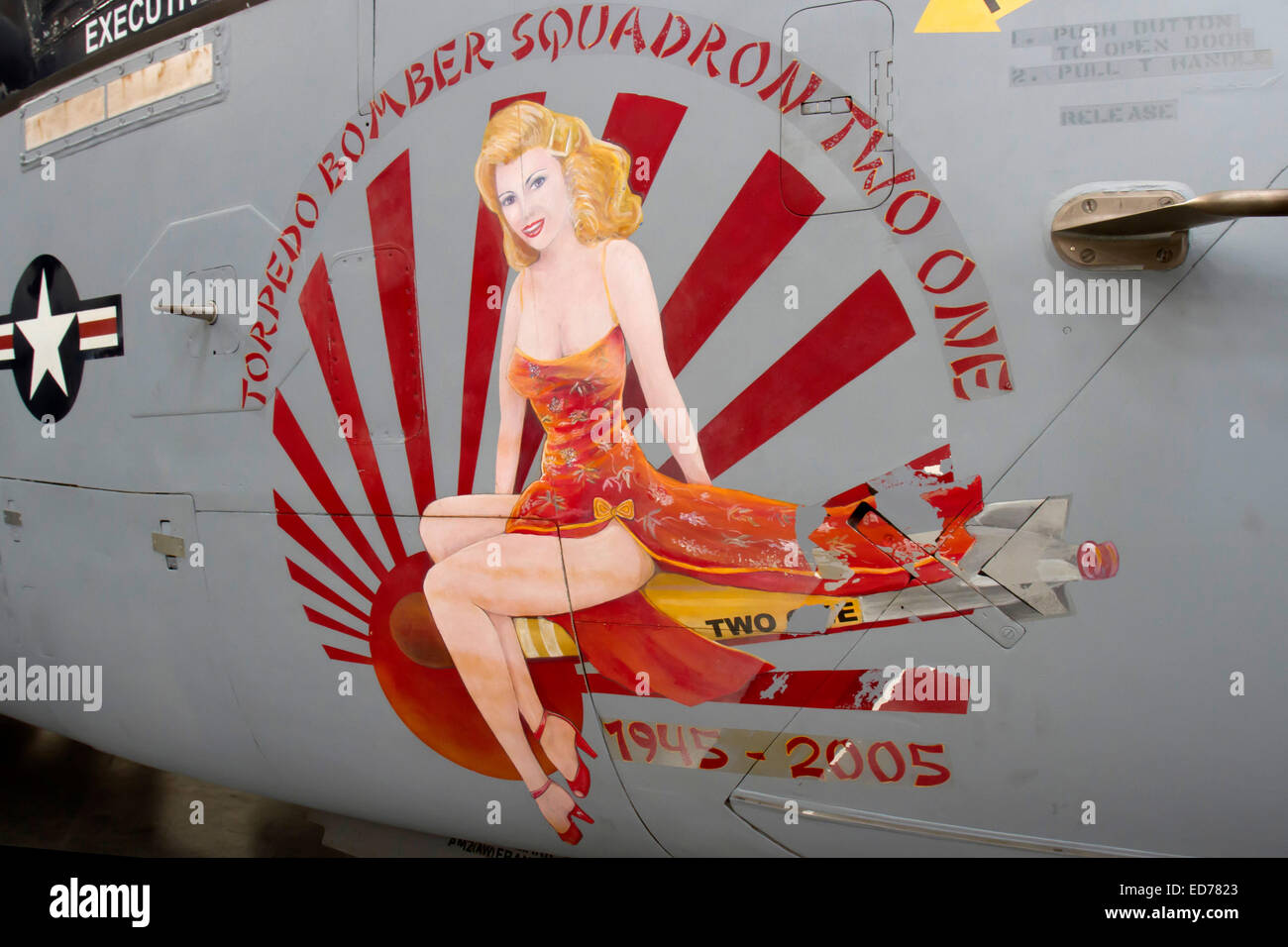 Tucson, AZ, ESTADOS UNIDOS - 12 de diciembre de 2014 : cono nariz Arte en aeronaves militares Foto de stock
