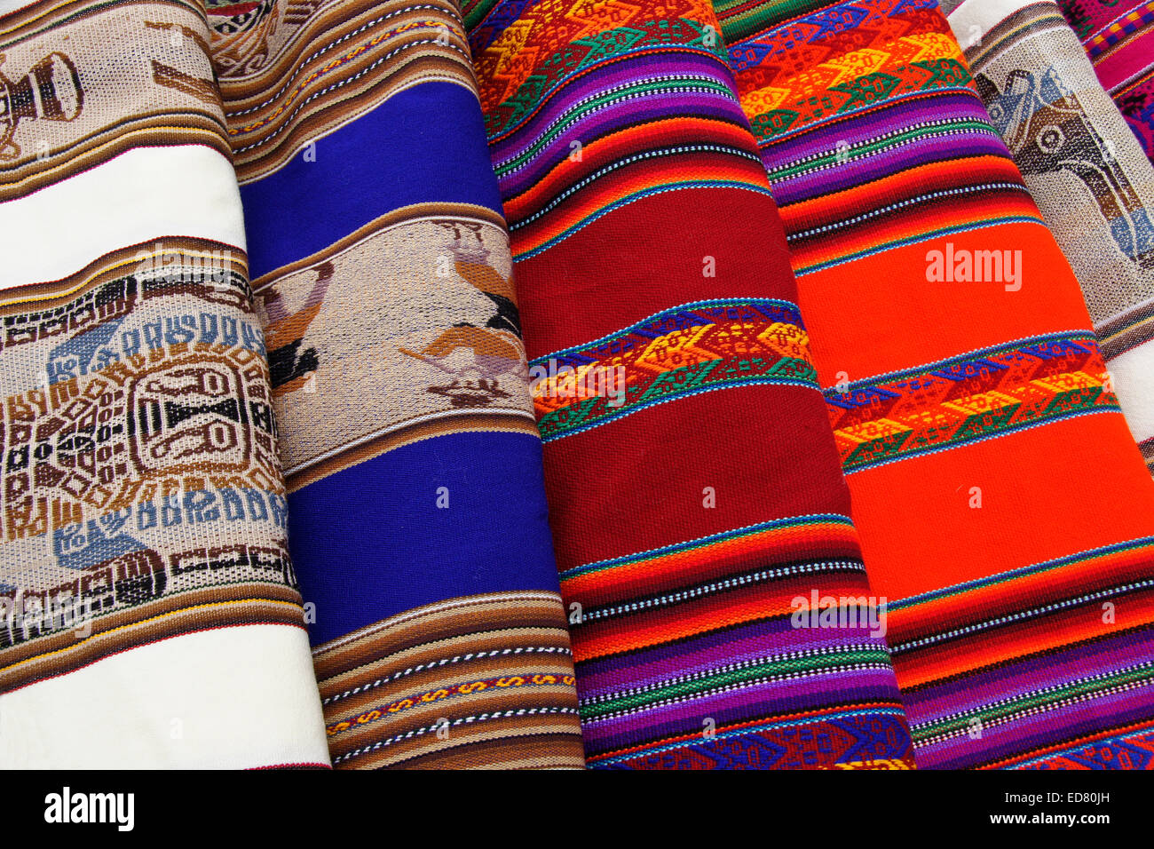 Textiles peruanos Foto de stock