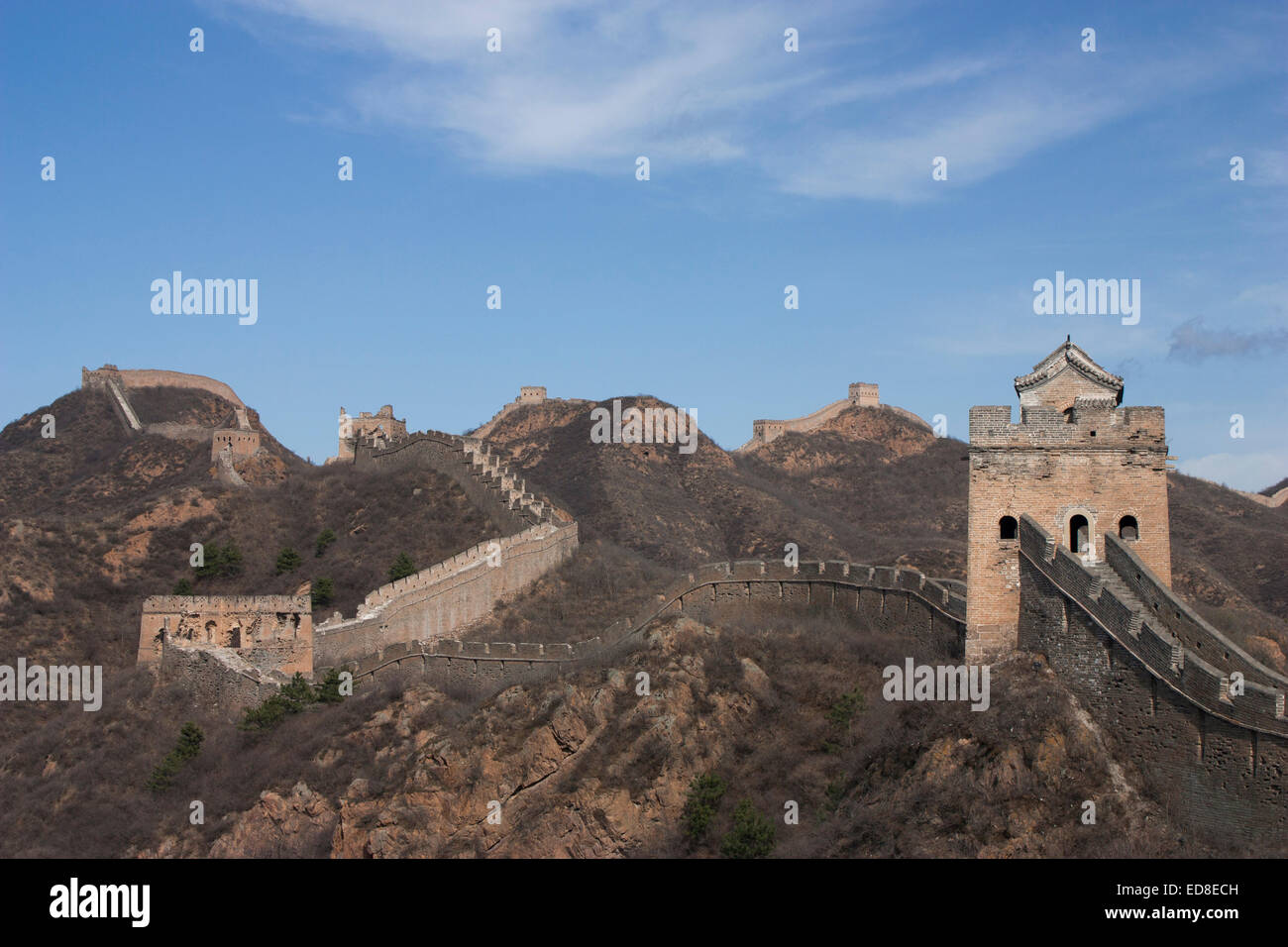 China, la Gran Muralla de China, tour caminando Jinshanling, UNESCO, Patrimonio de la Humanidad Foto de stock