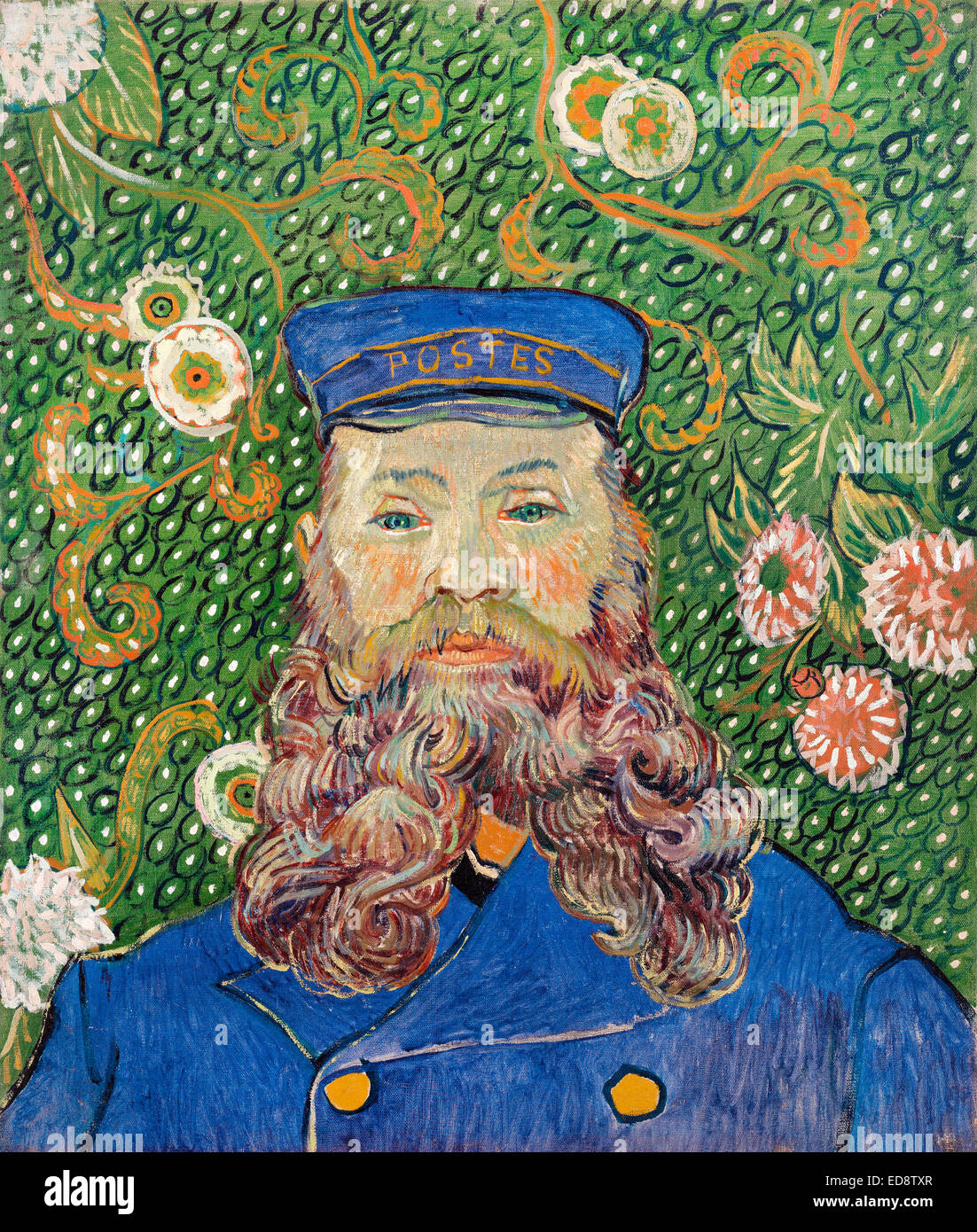 Vincent van Gogh, retrato del cartero Joseph Roulin. 1889. Posimpresionismo. Óleo sobre lienzo.Museo de Arte Moderno de Nueva York Foto de stock