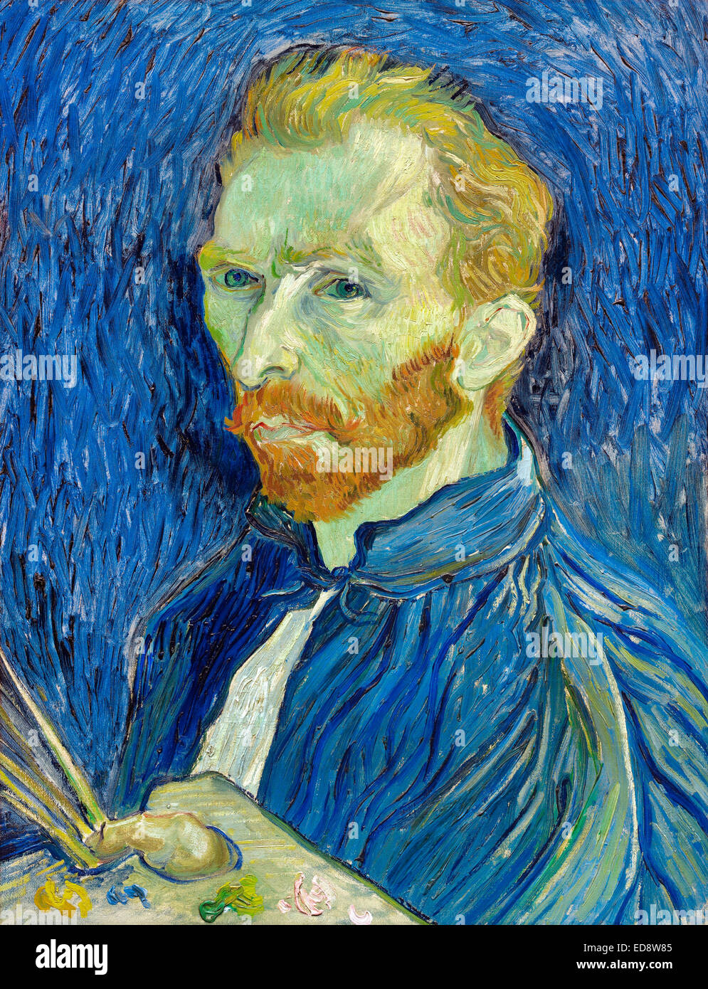 Vincent van Gogh: Autorretrato 1889 Óleo sobre lienzo. Galería Nacional de Arte, Washington, D.C., Estados Unidos. Foto de stock