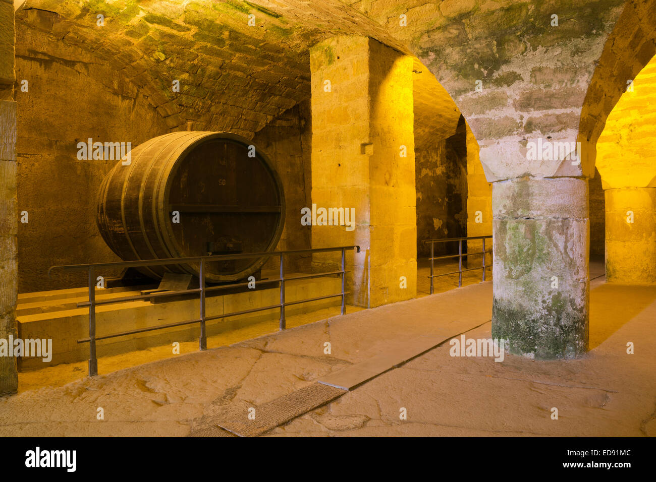 Bodega de vinos en la fortaleza Königstein Foto de stock