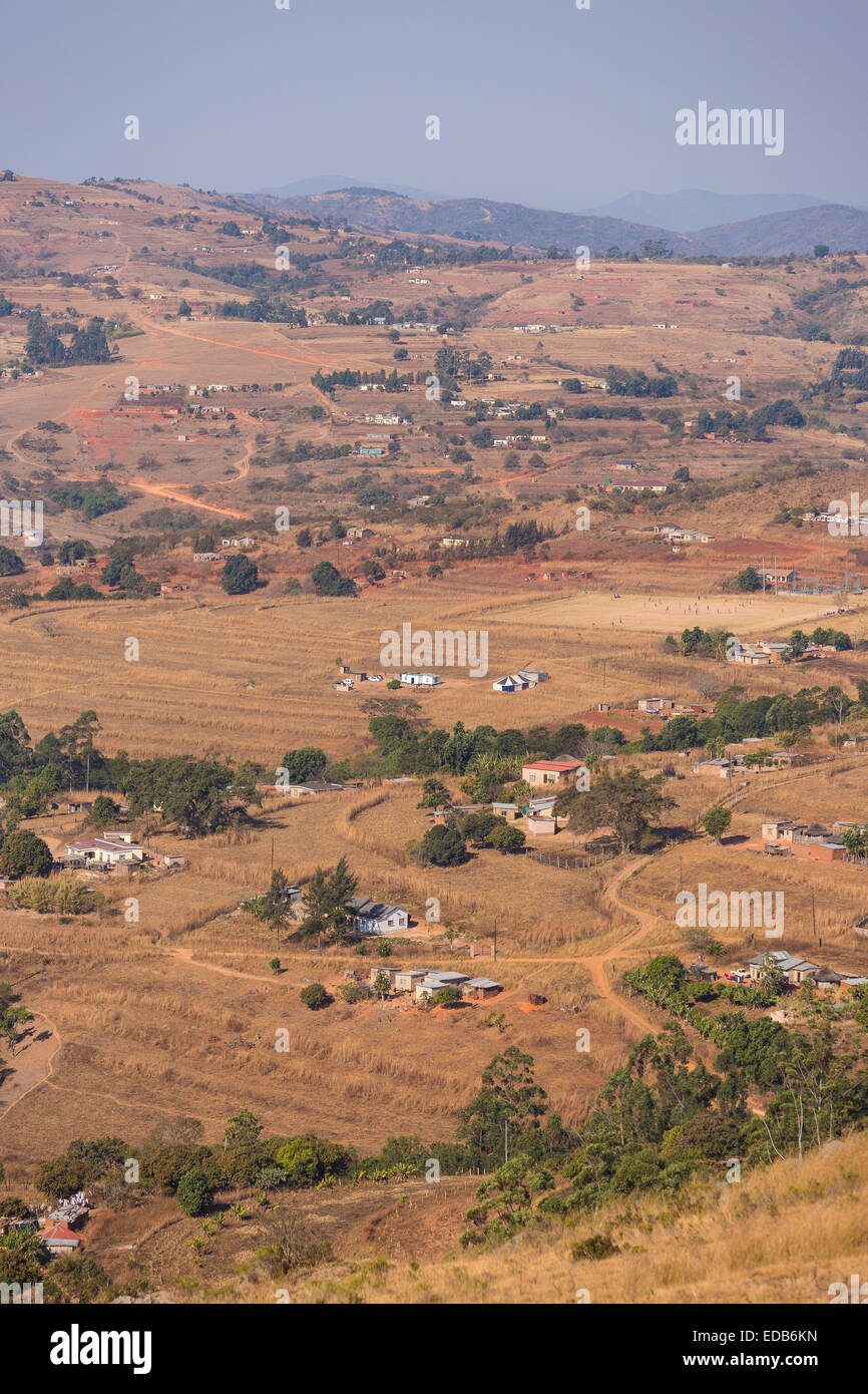 Swazilandia, África - asentamiento rural, agricultura y hogares. Foto de stock