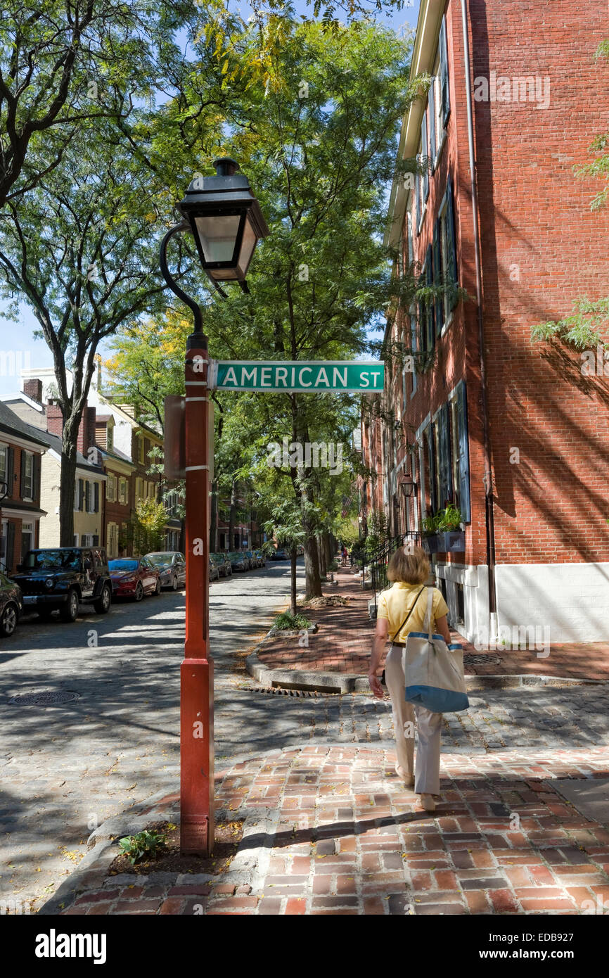 Barrio histórico de la ciudad, Philadelphia, Pennsylvania Foto de stock