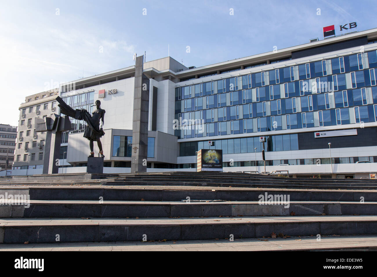 República Checa: KB Komercni banka (Banco) en el centro de Plzen. Foto de 8. Noviembre de 2014 Foto de stock