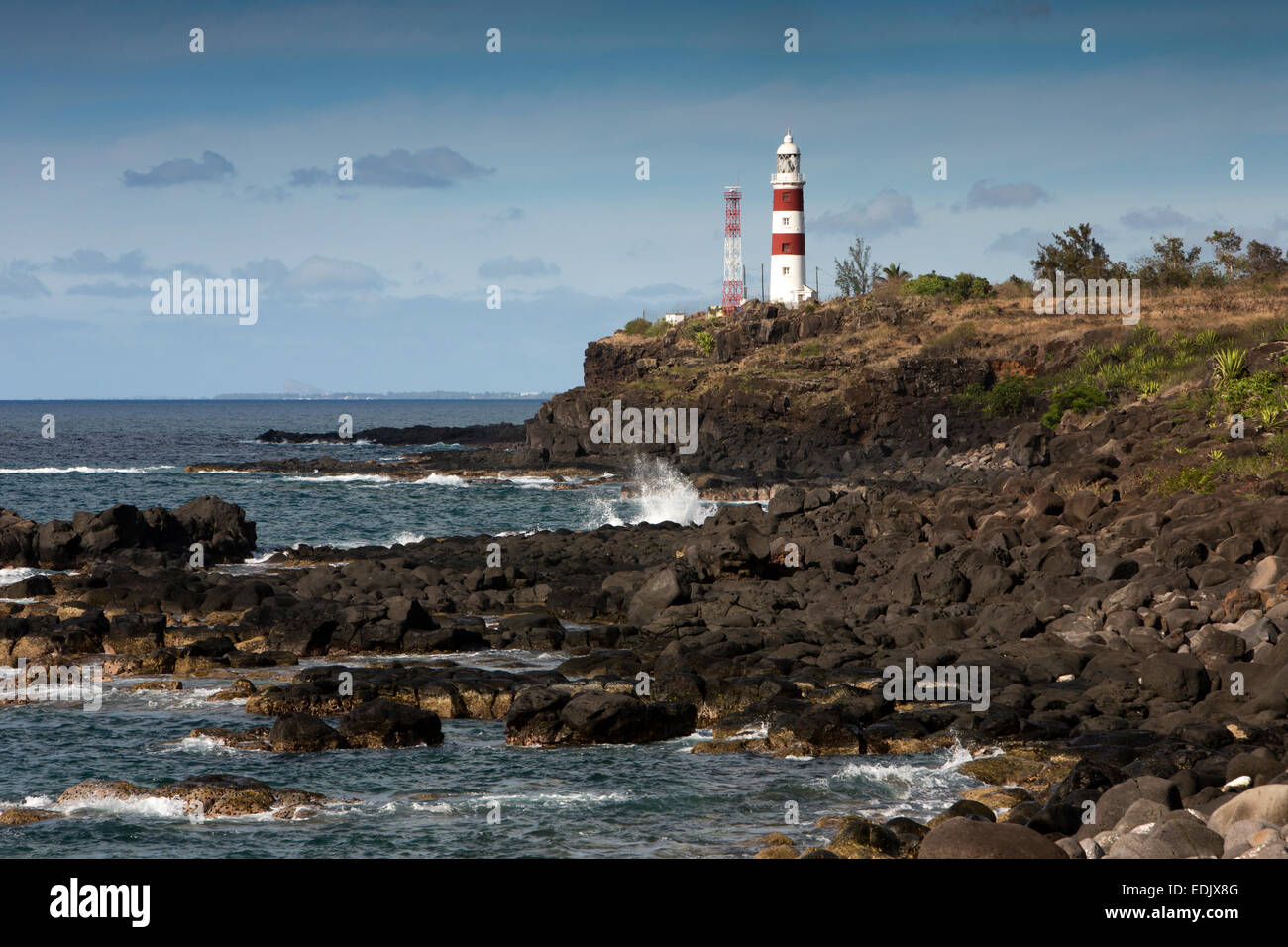 Mauricio, Albion, Pointe aux Cuevas, Faro, proteger el tráfico marítimo de la costa oeste Foto de stock